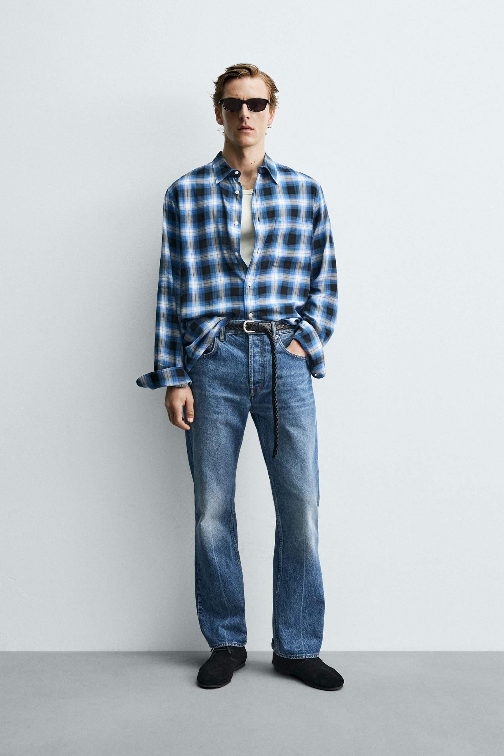 FLOWING CHECK SHIRT AARON LEVINE X ZARA MARO - Ảnh 9