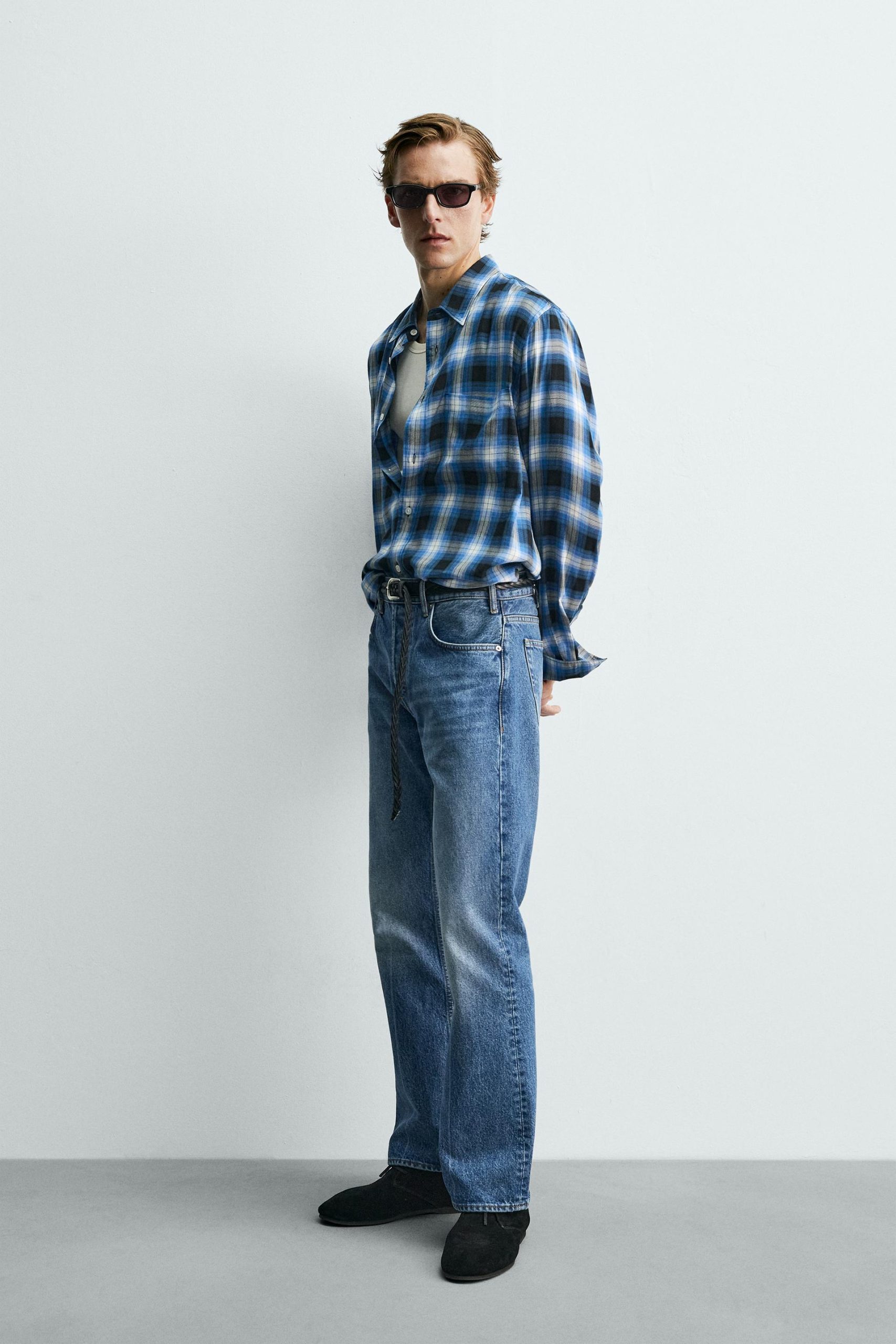 FLOWING CHECK SHIRT AARON LEVINE X ZARA MARO - Ảnh 6
