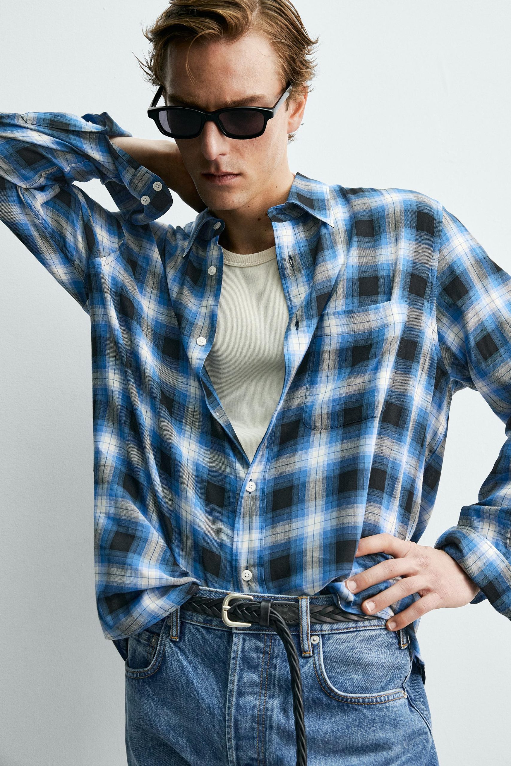 FLOWING CHECK SHIRT AARON LEVINE X ZARA MARO - Ảnh 5