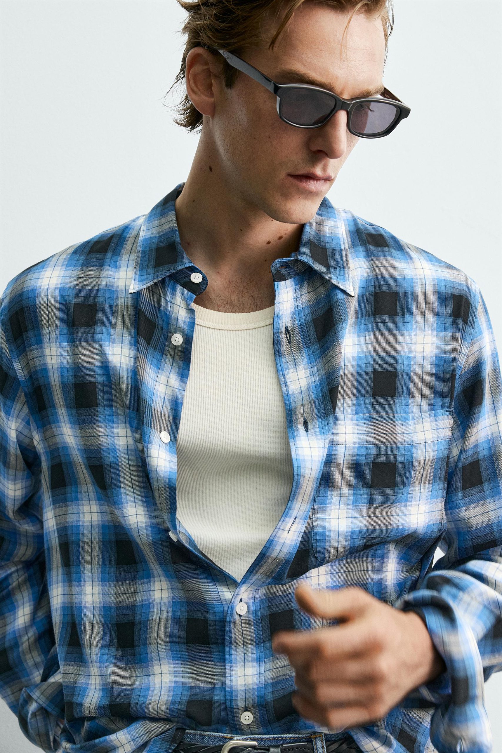 FLOWING CHECK SHIRT AARON LEVINE X ZARA MARO - Ảnh 4