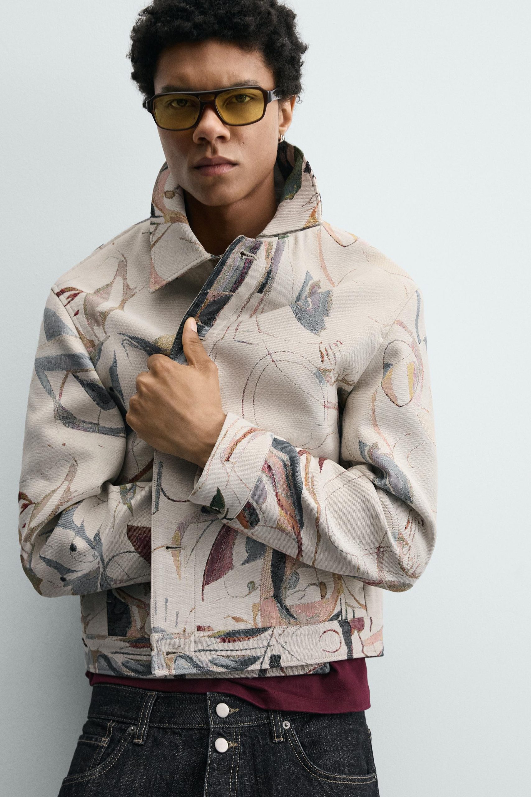 Geometric Jacquard Jacket MARO - Ảnh 4