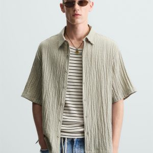 JACQUARD CREASED-EFFECT SHIRT MARO