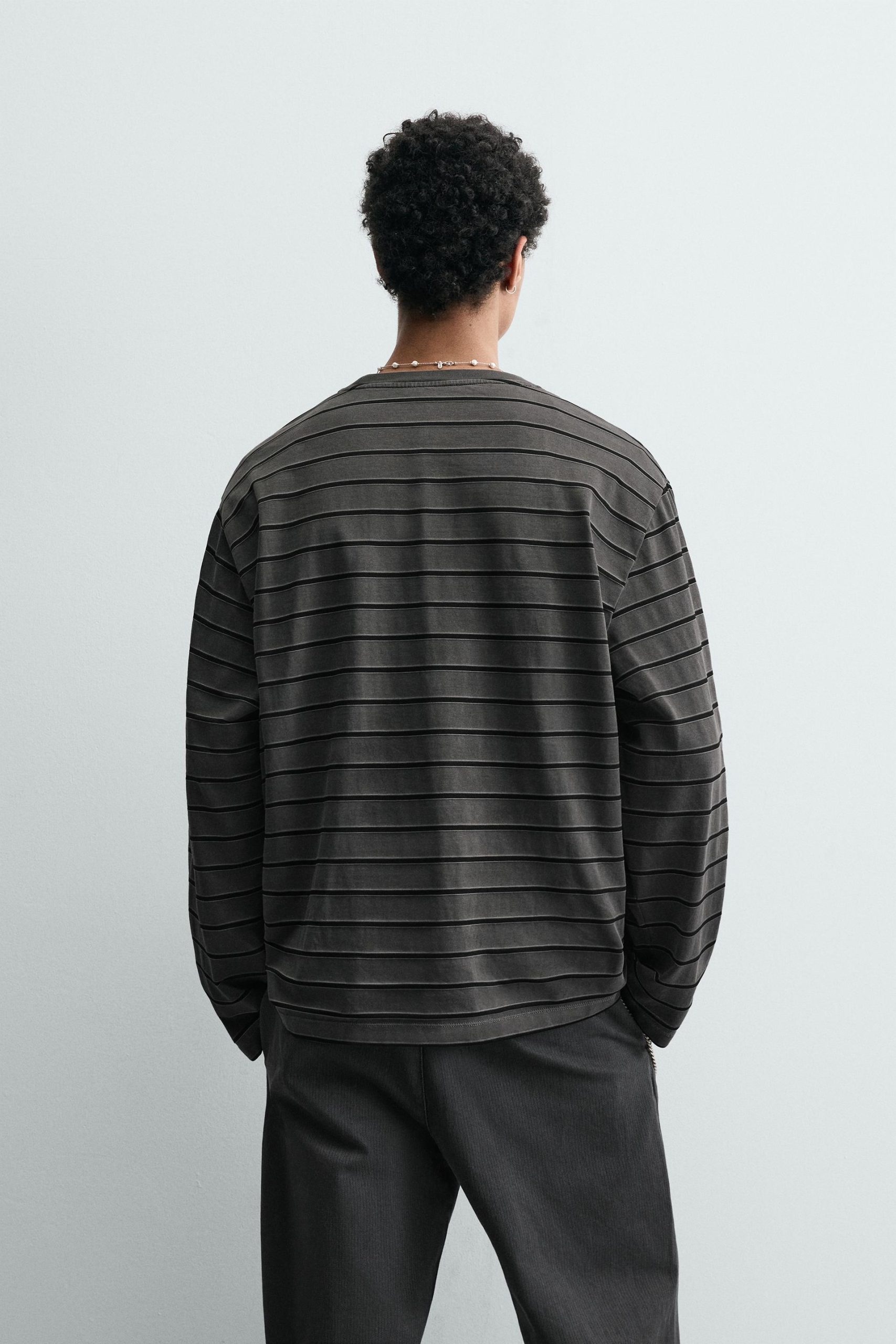 JACQUARD STRIPED T-SHIRT MARO - Ảnh 6