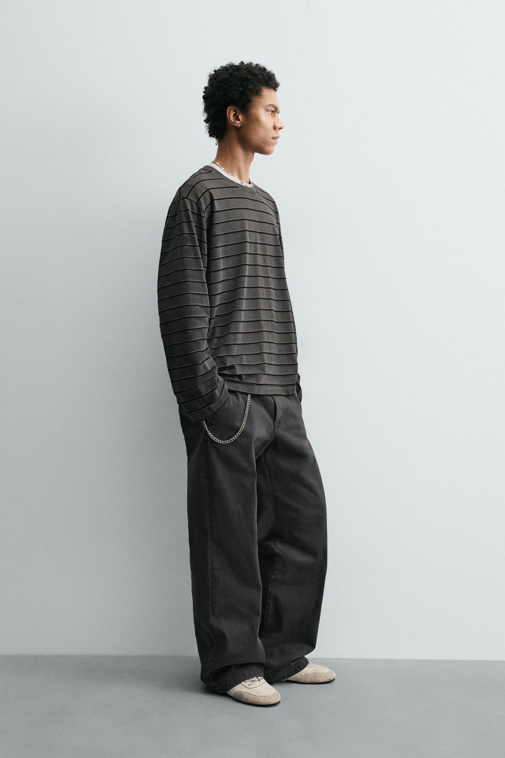 JACQUARD STRIPED T-SHIRT MARO - Ảnh 5