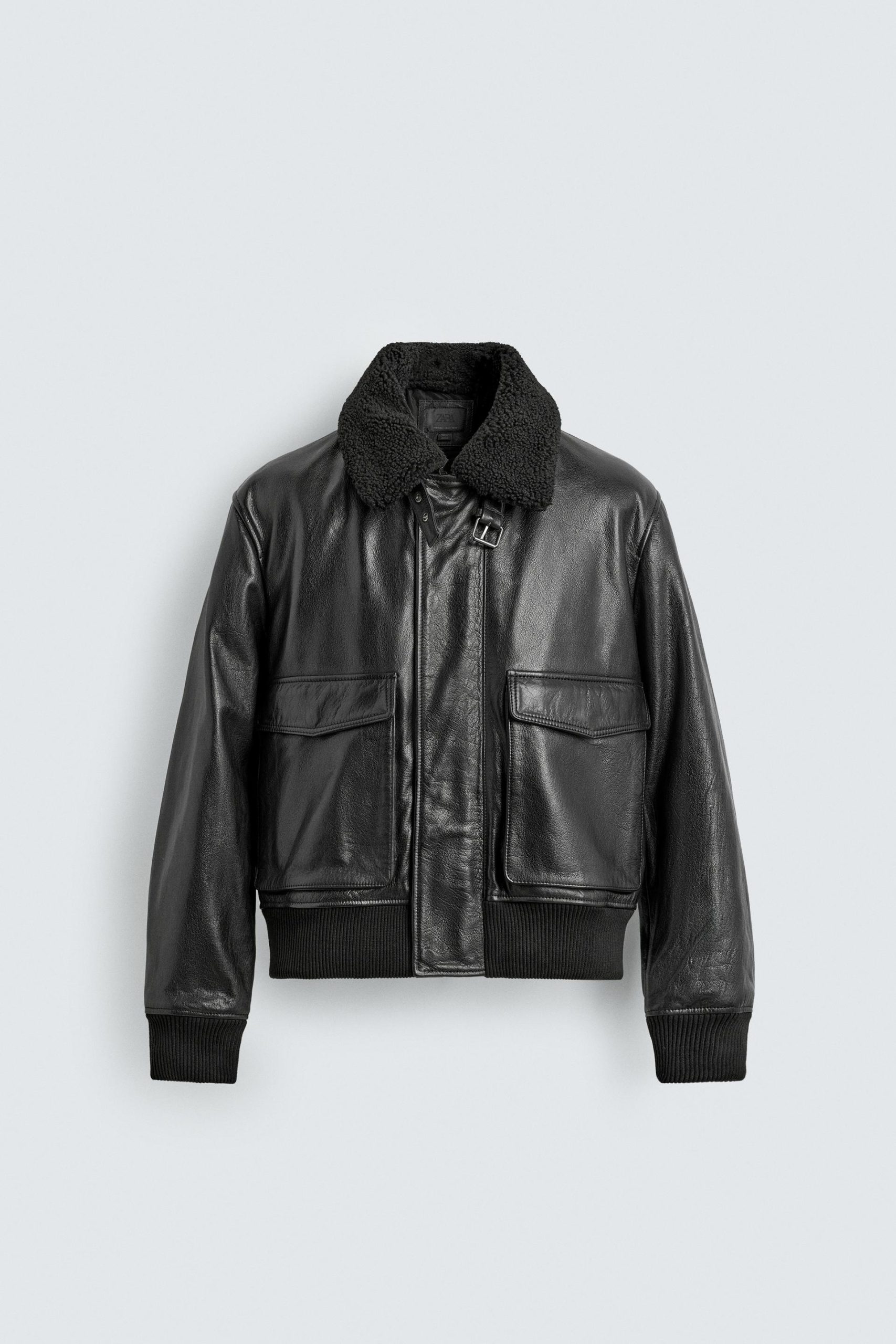 Leather Jacket With Contrast Collar MARO - Ảnh 7