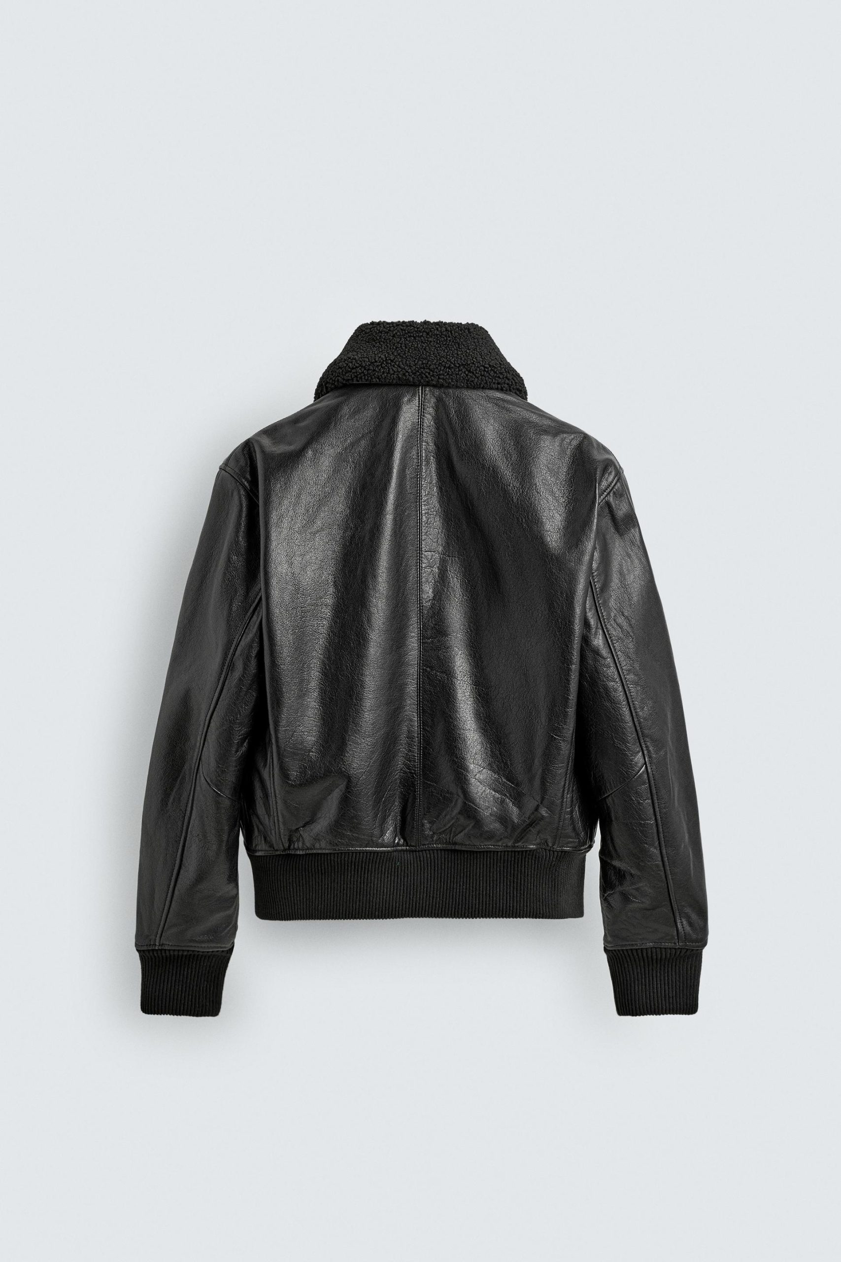 Leather Jacket With Contrast Collar MARO - Ảnh 8