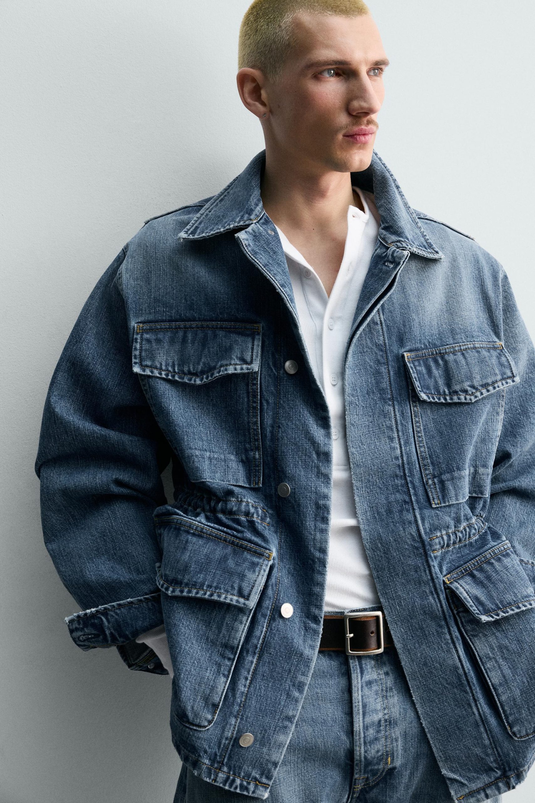 LIMITED EDITION DENIM UTILITY PARKA WITH POCKETS MARO - Ảnh 4