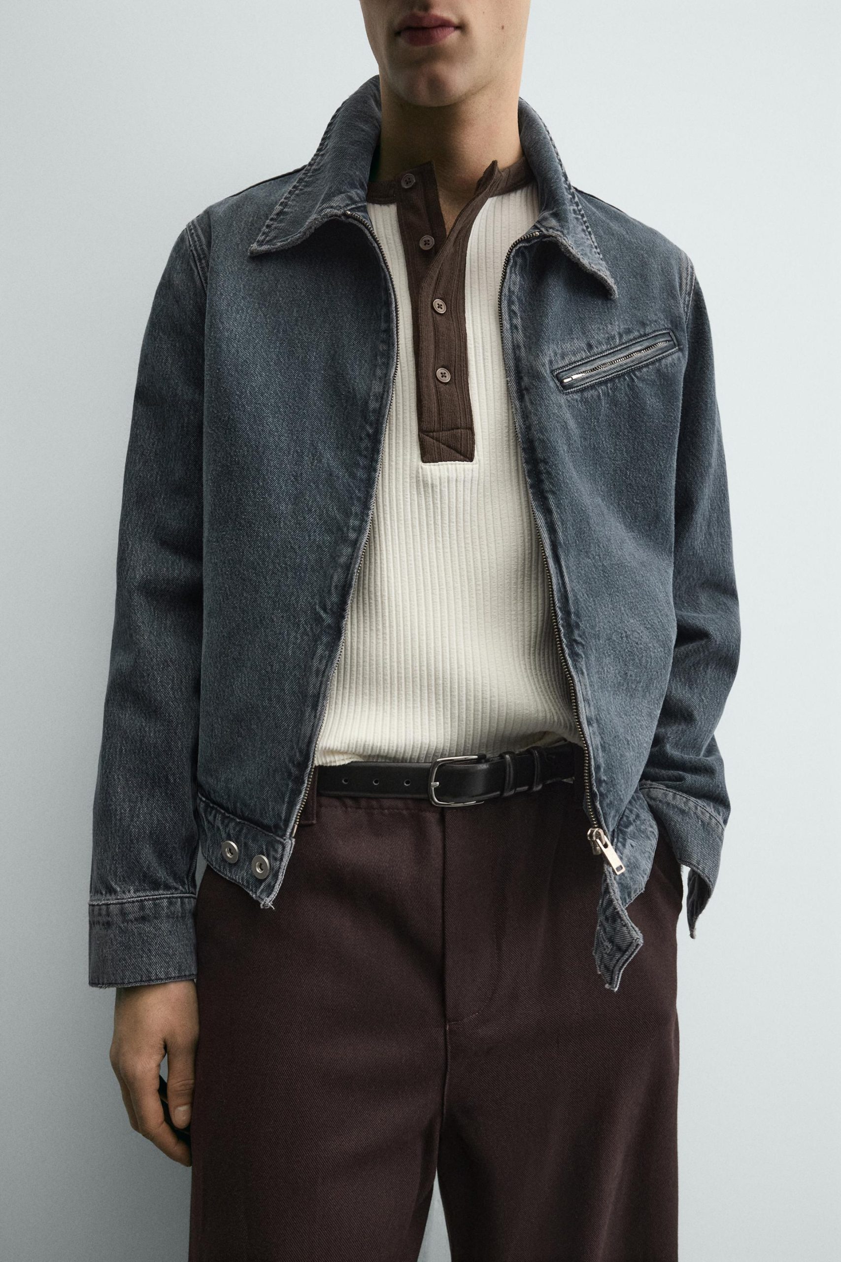 Limited Edition Denim Zip-Up Jacket MARO - Ảnh 4