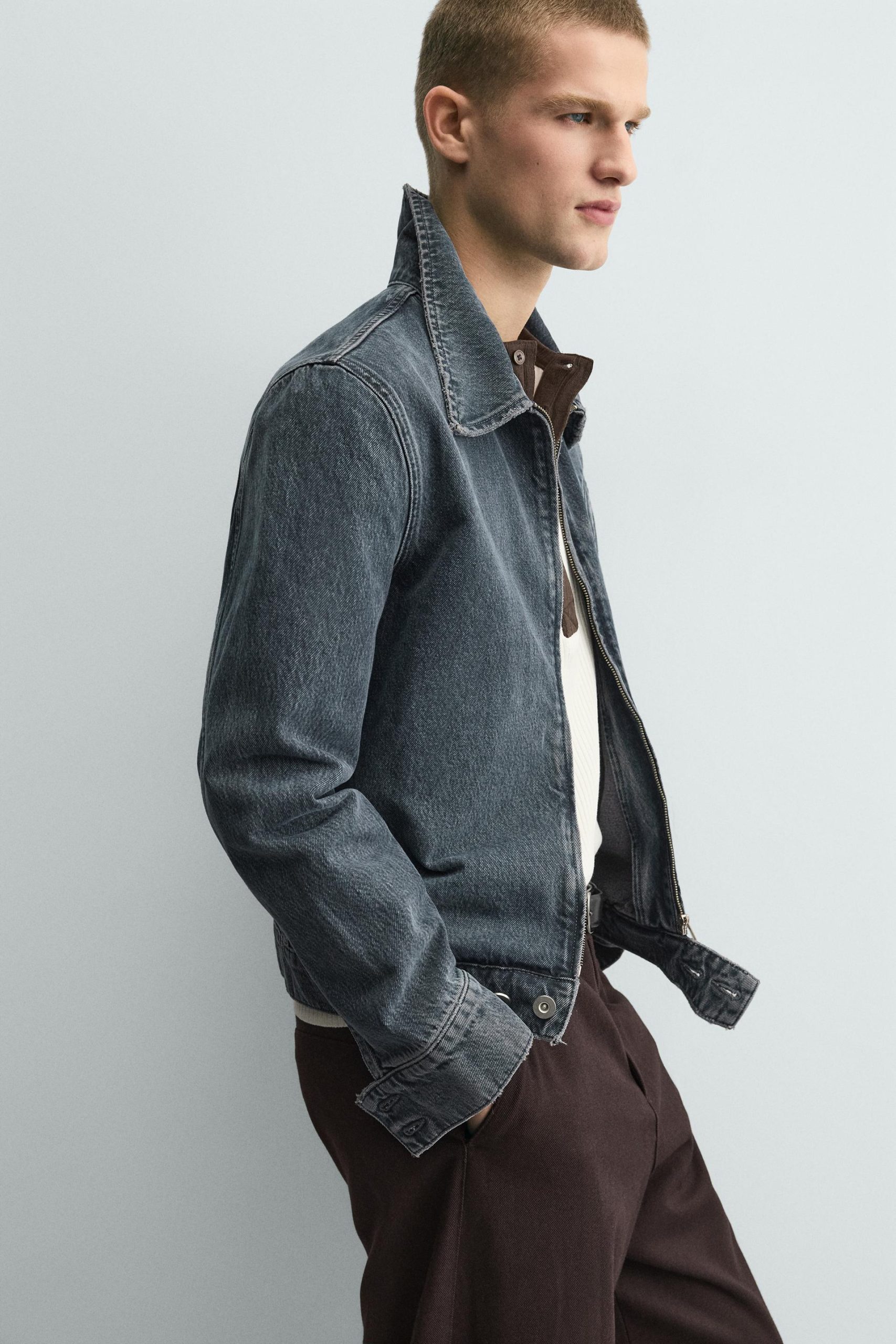 Limited Edition Denim Zip-Up Jacket MARO - Ảnh 6
