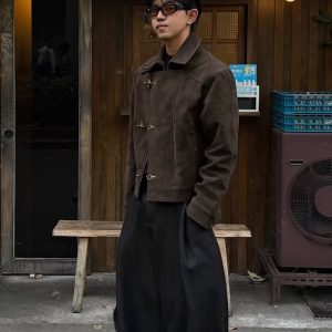 MARO Suede Toggle Button Jacket