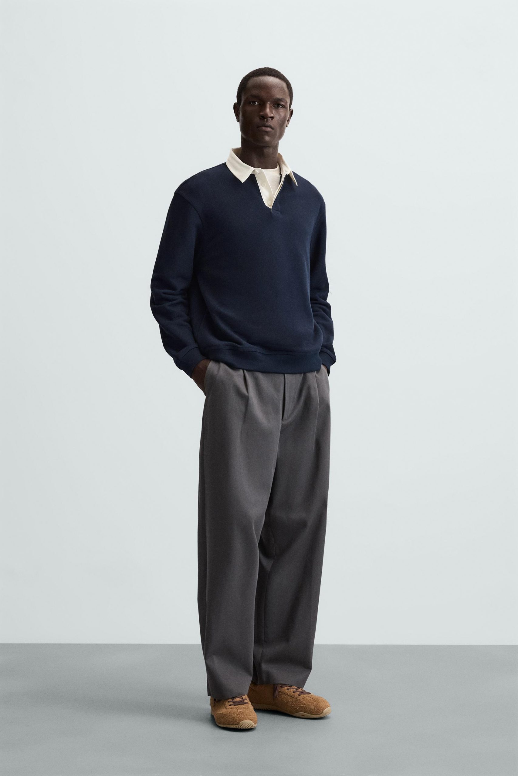 POLO SWEATSHIRT WITH CONTRAST COLLAR MARO - Ảnh 9