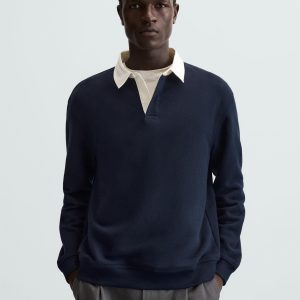 POLO SWEATSHIRT WITH CONTRAST COLLAR MARO