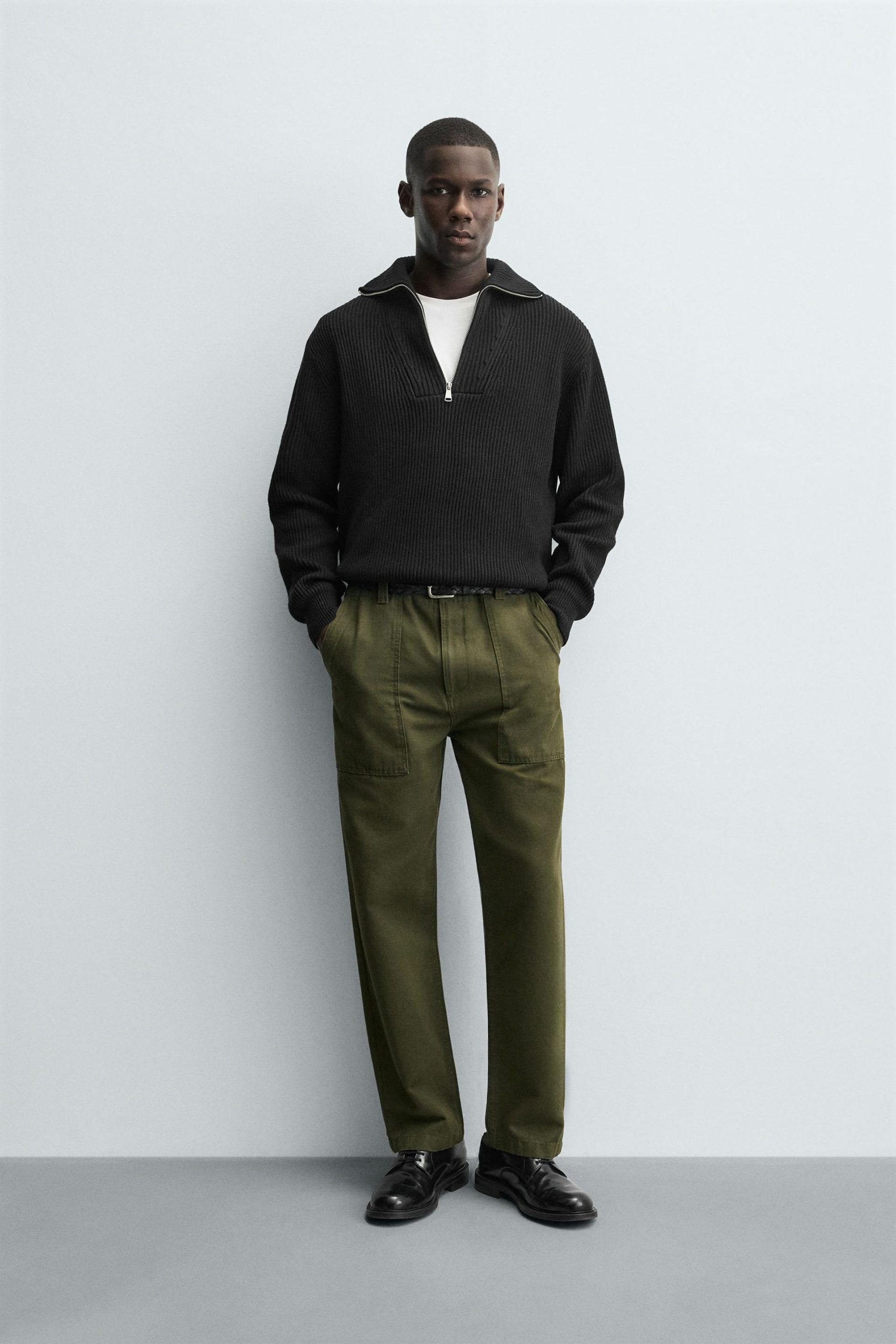 PURL KNIT QUARTER-ZIP MARO - Ảnh 9