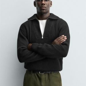 PURL KNIT QUARTER-ZIP MARO