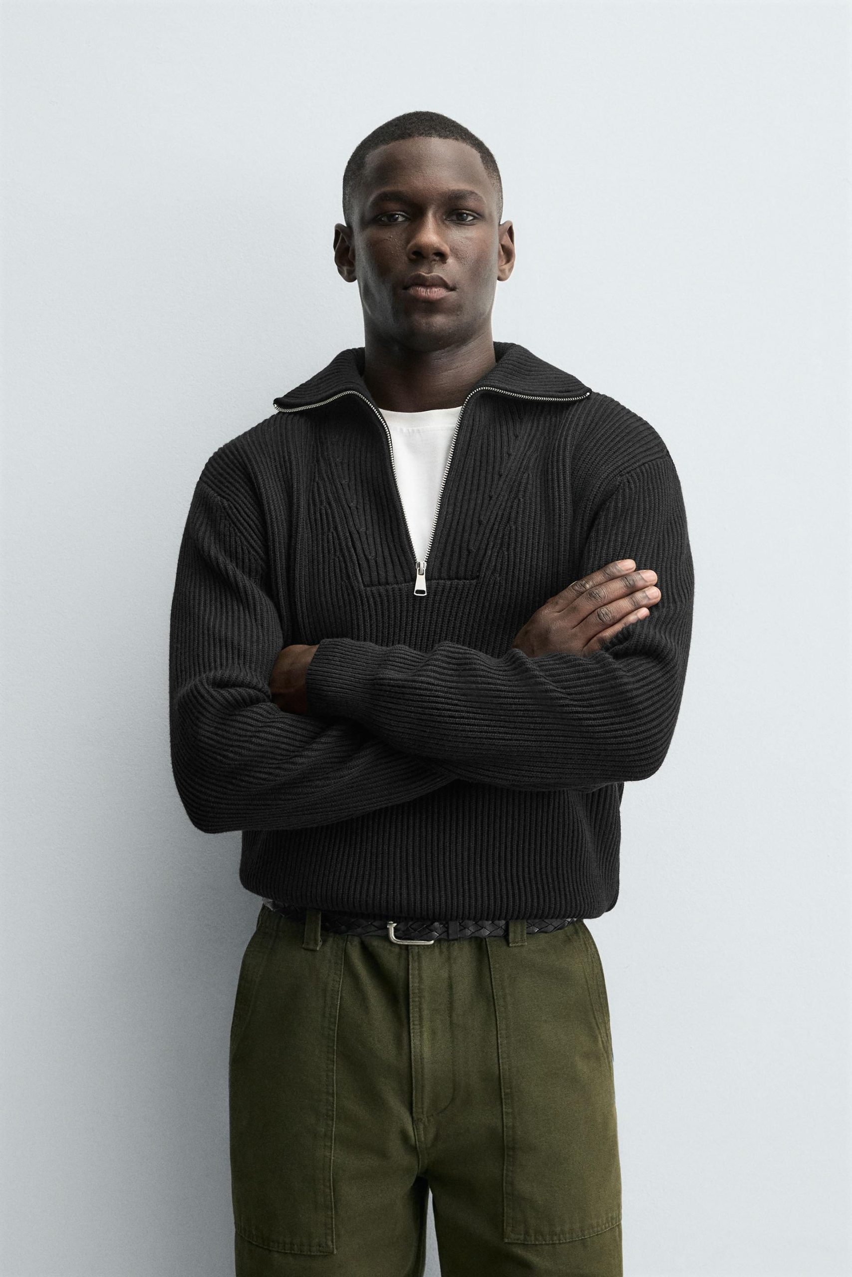 PURL KNIT QUARTER-ZIP MARO