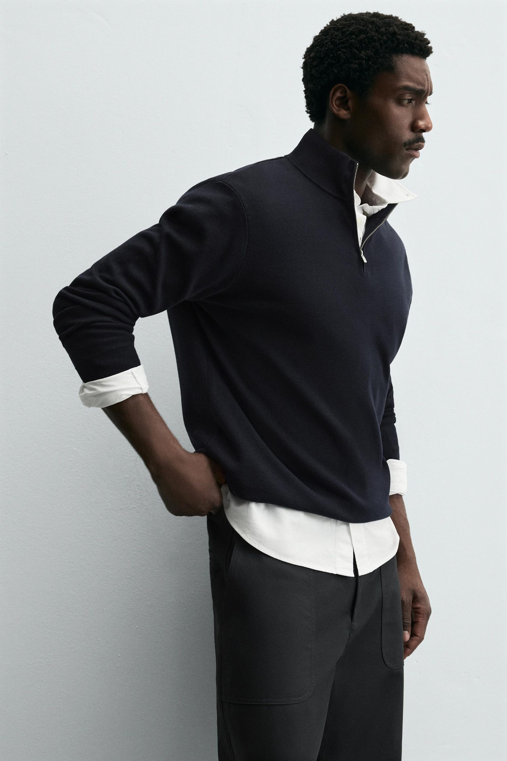 PURL KNIT ZIP-UP SWEATER MARO - Ảnh 4