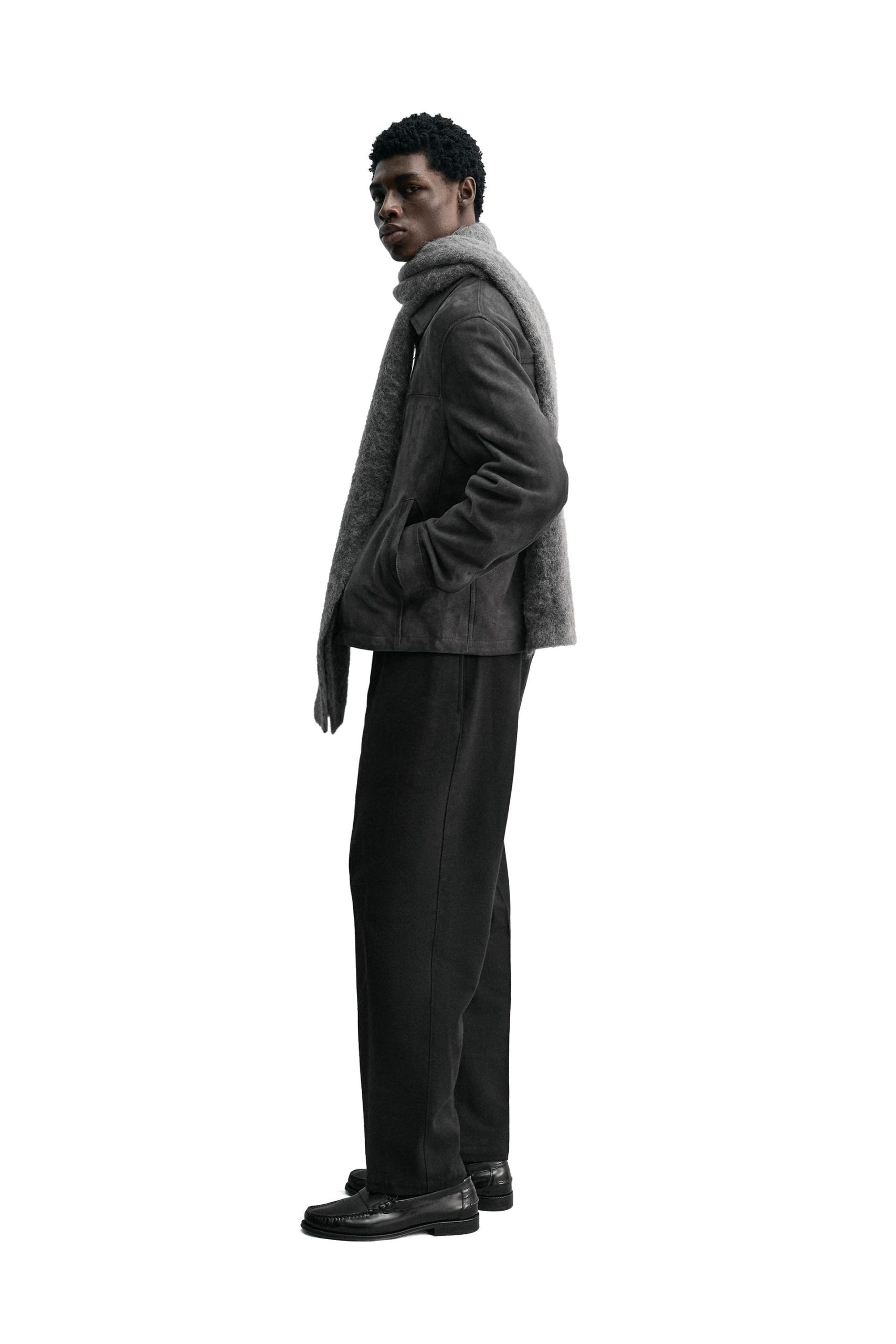 Regular Fit Suede Leather Jacket MARO - Ảnh 4