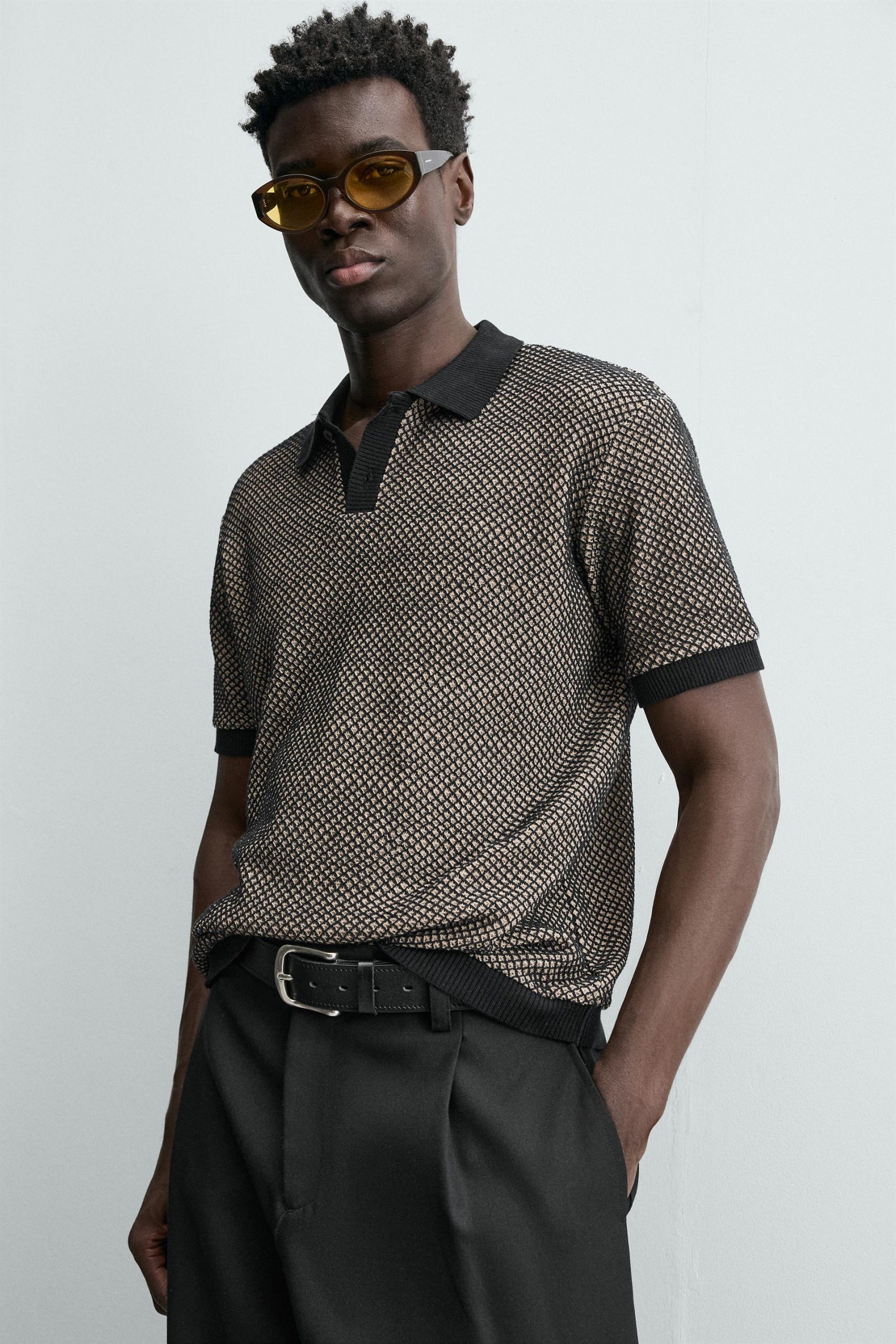 REGULAR FIT TEXTURED POLO SHIRT MARO - Ảnh 4