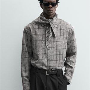 Relaxed Fit Check Scarf Overshirt MARO