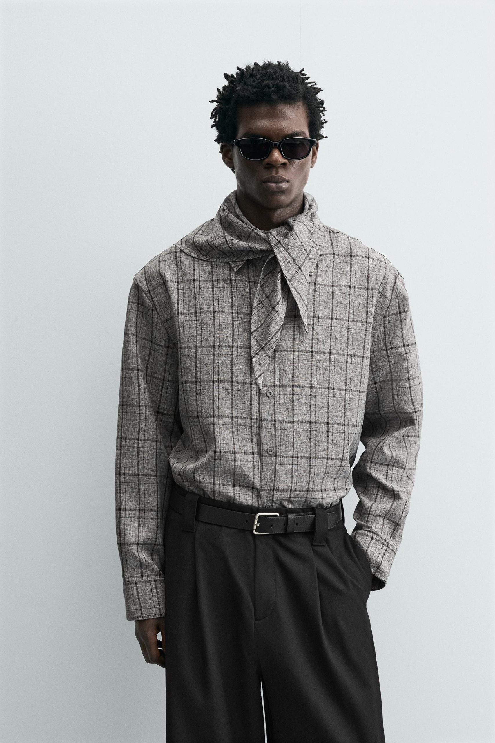 Relaxed Fit Check Scarf Overshirt MARO