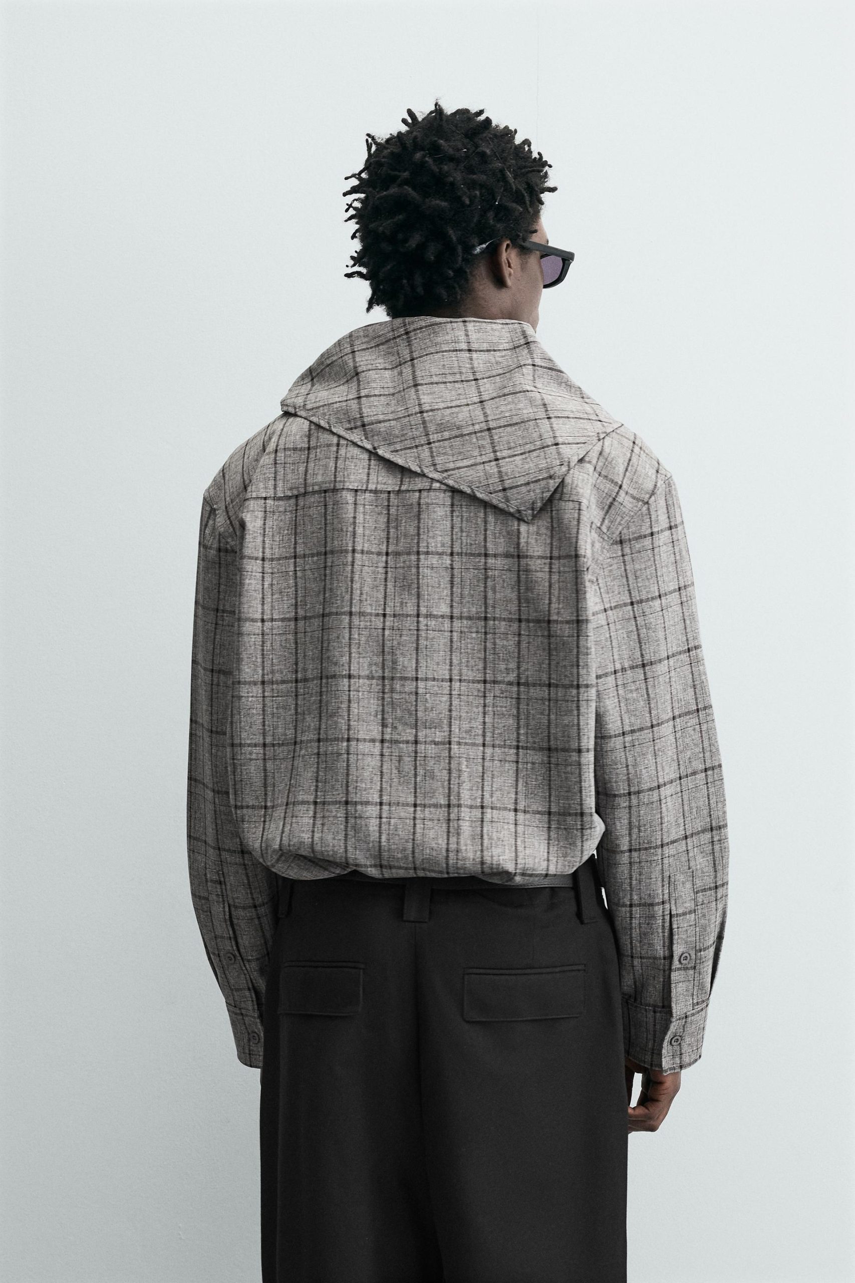 Relaxed Fit Check Scarf Overshirt MARO - Ảnh 4