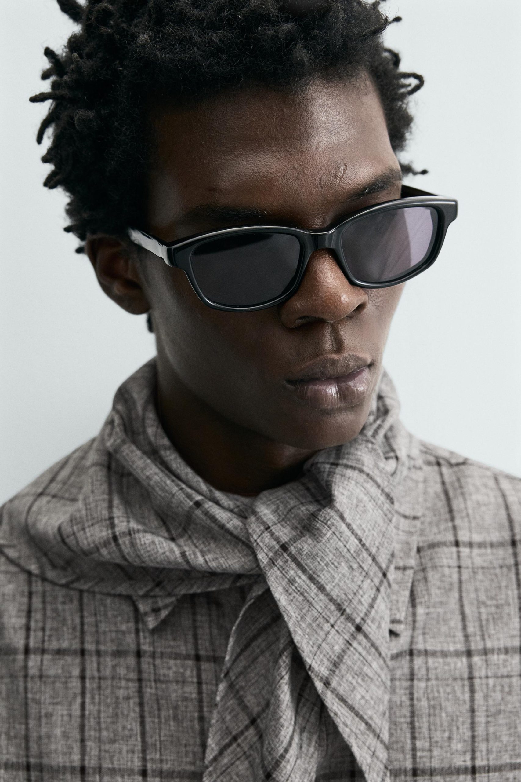 Relaxed Fit Check Scarf Overshirt MARO - Ảnh 8
