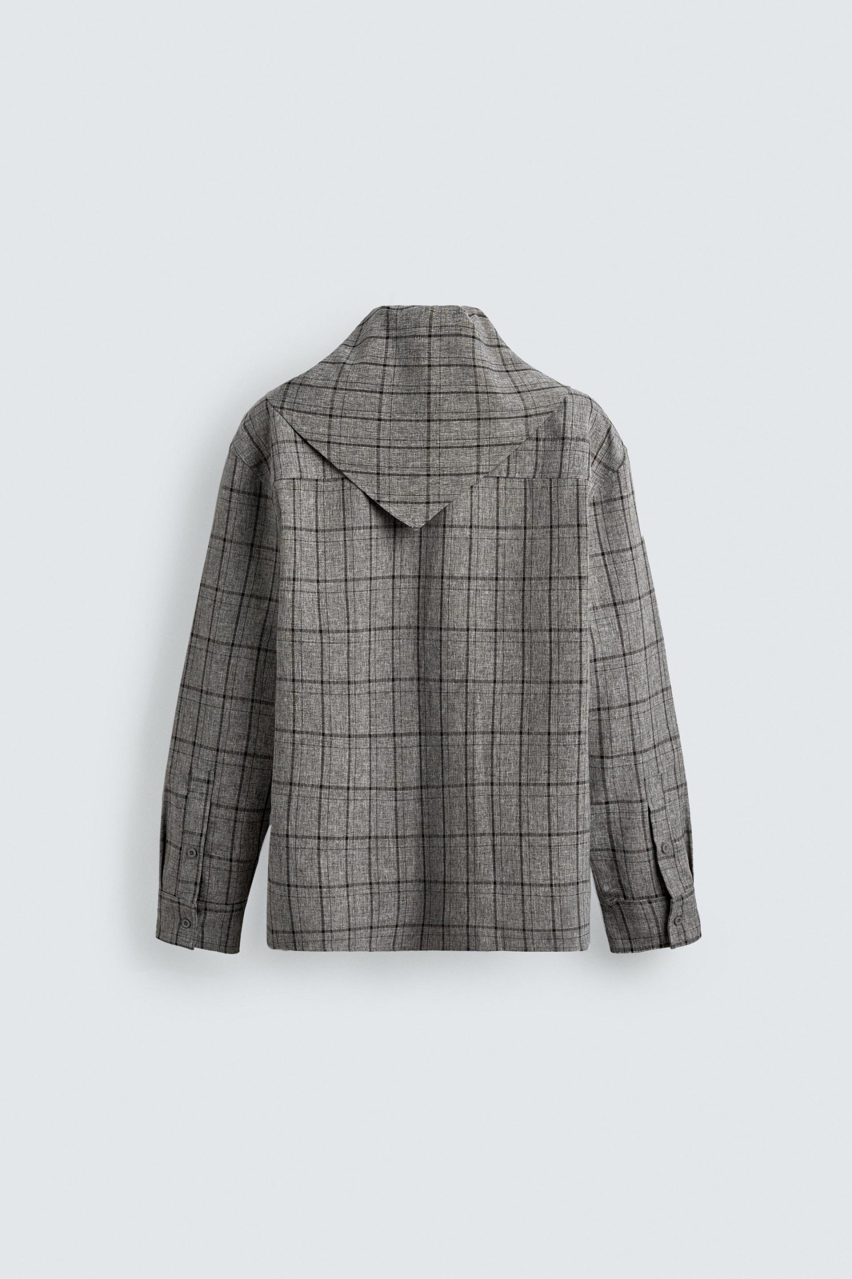 Relaxed Fit Check Scarf Overshirt MARO - Ảnh 10