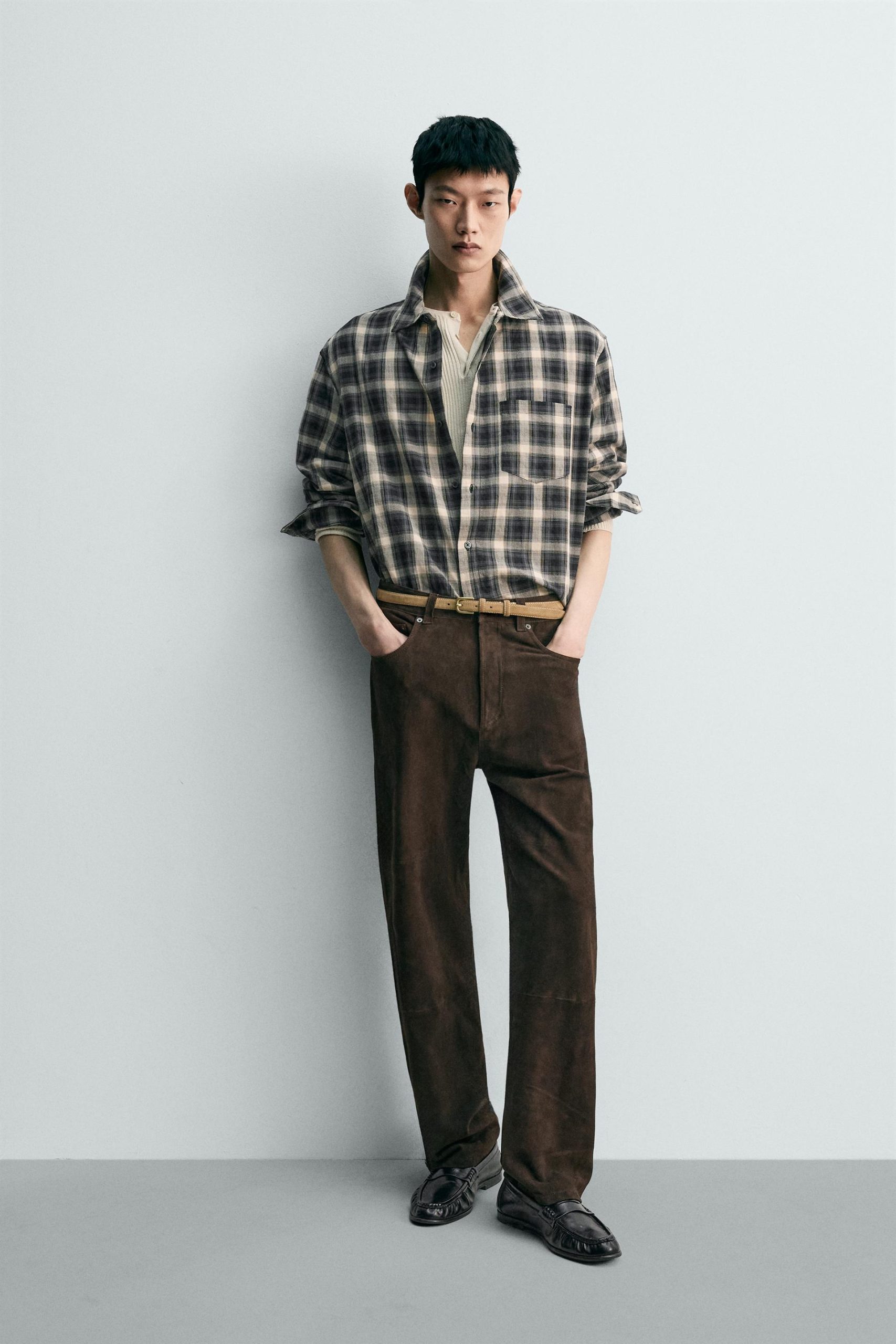 RELAXED FIT CHECK SHIRT MARO - Ảnh 2