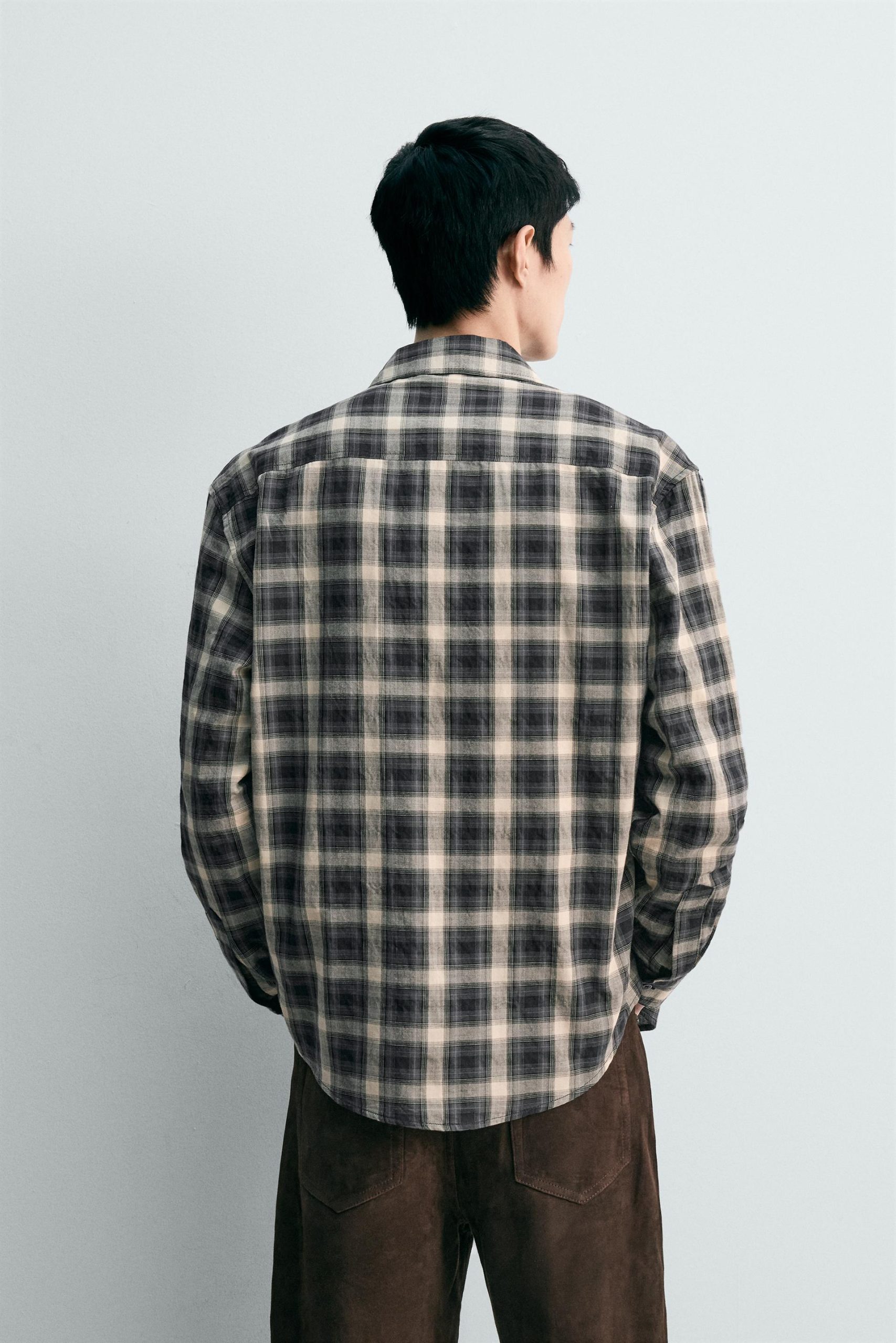RELAXED FIT CHECK SHIRT MARO - Ảnh 8