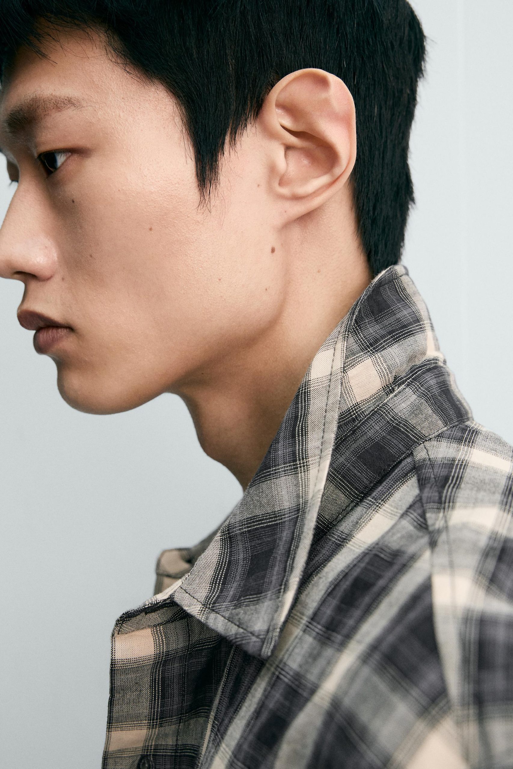 RELAXED FIT CHECK SHIRT MARO - Ảnh 5