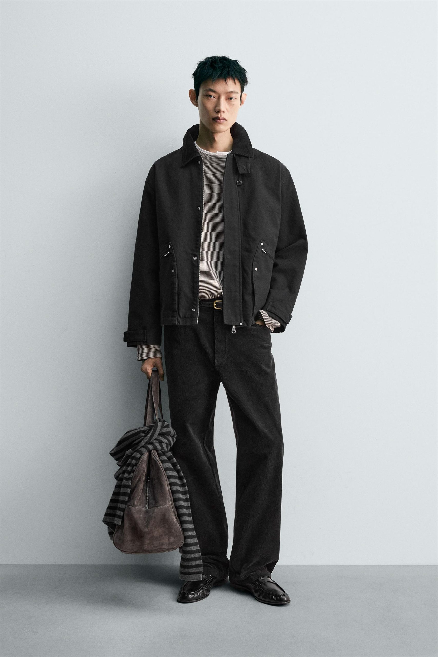 Relaxed Fit Contrast Collar Jacket MARO - Ảnh 2