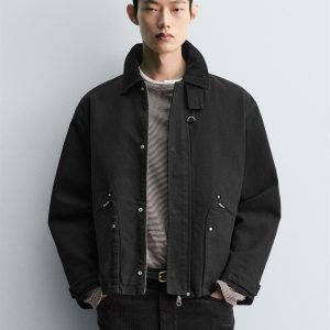 Relaxed Fit Contrast Collar Jacket MARO