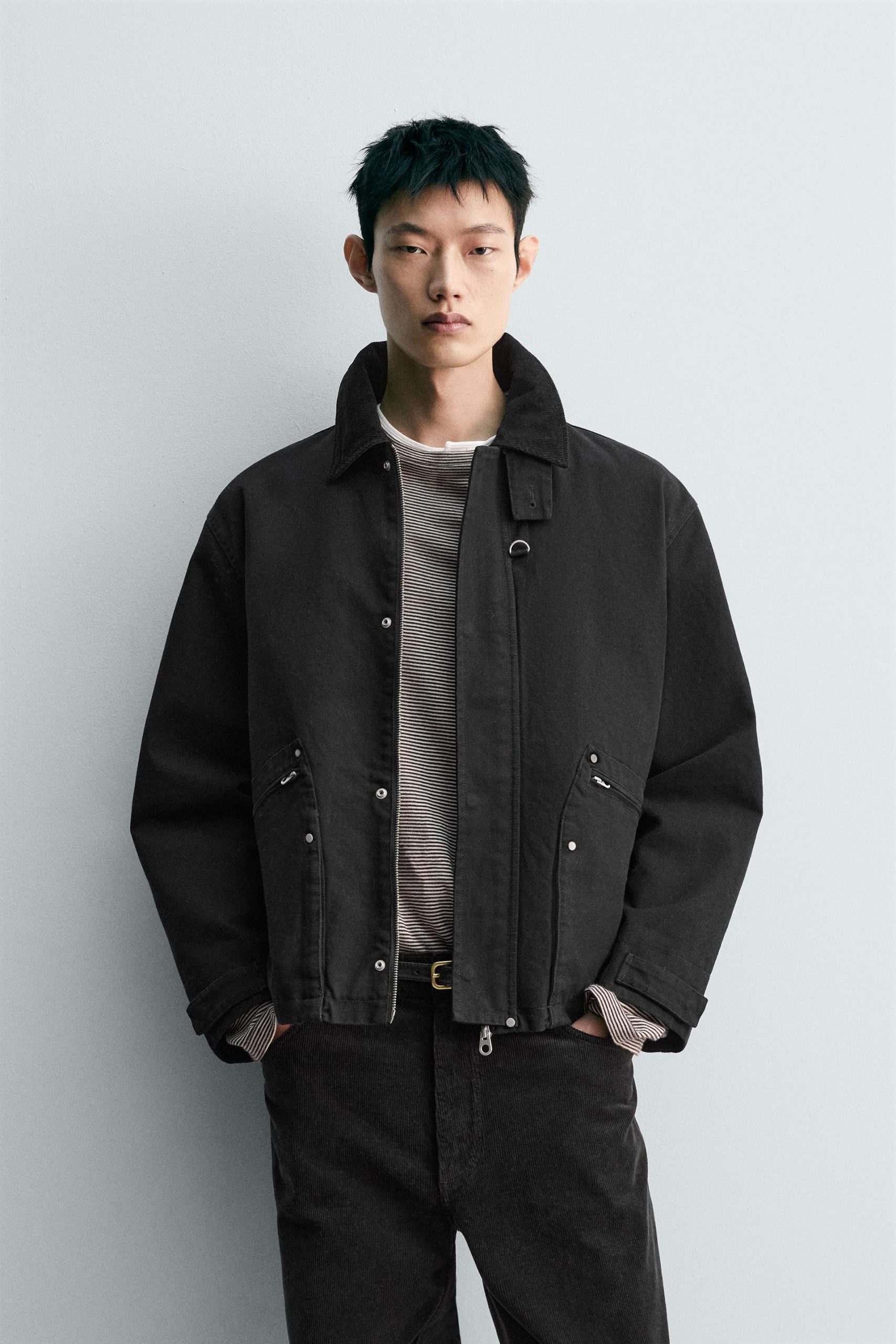 Relaxed Fit Contrast Collar Jacket MARO