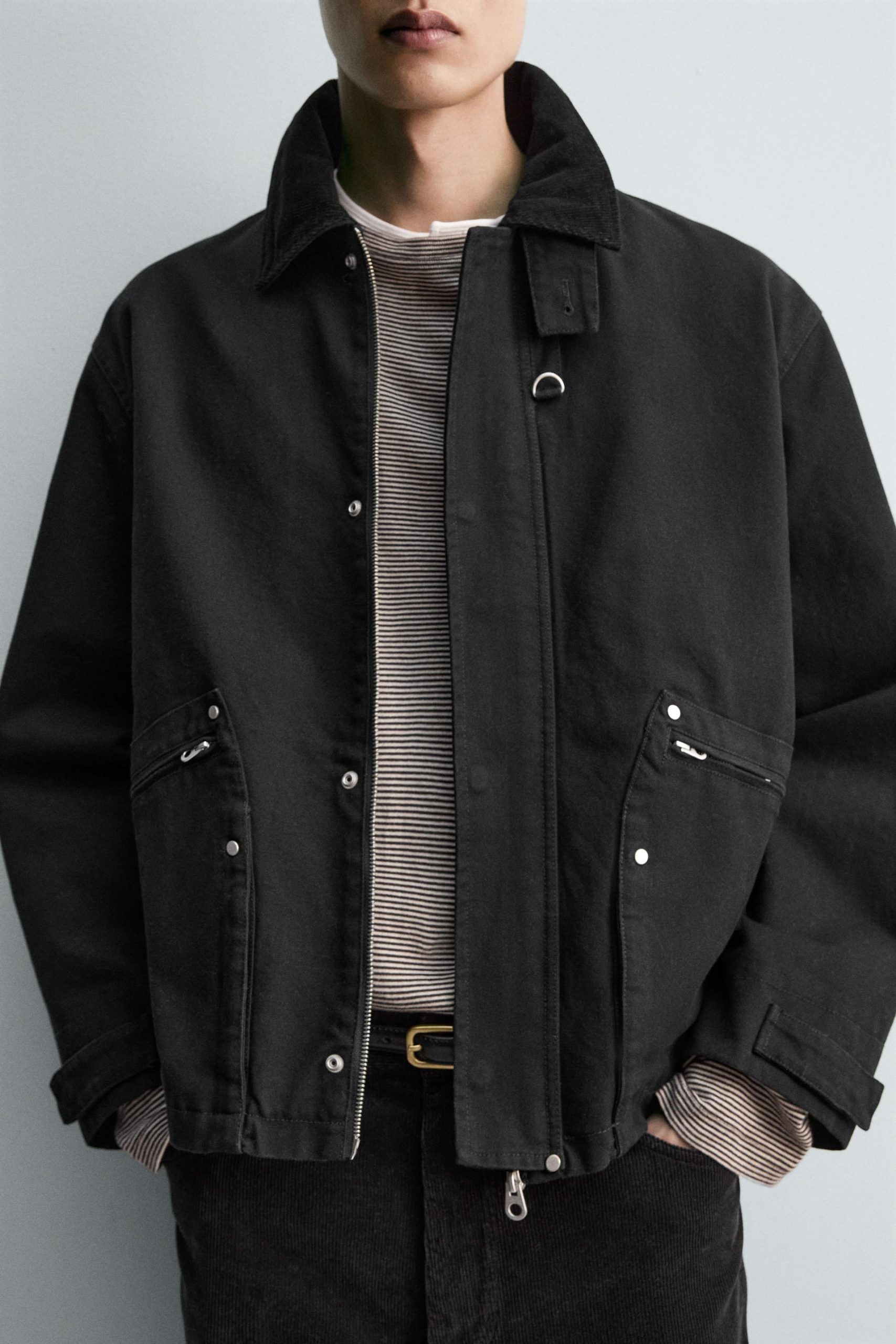 Relaxed Fit Contrast Collar Jacket MARO - Ảnh 7