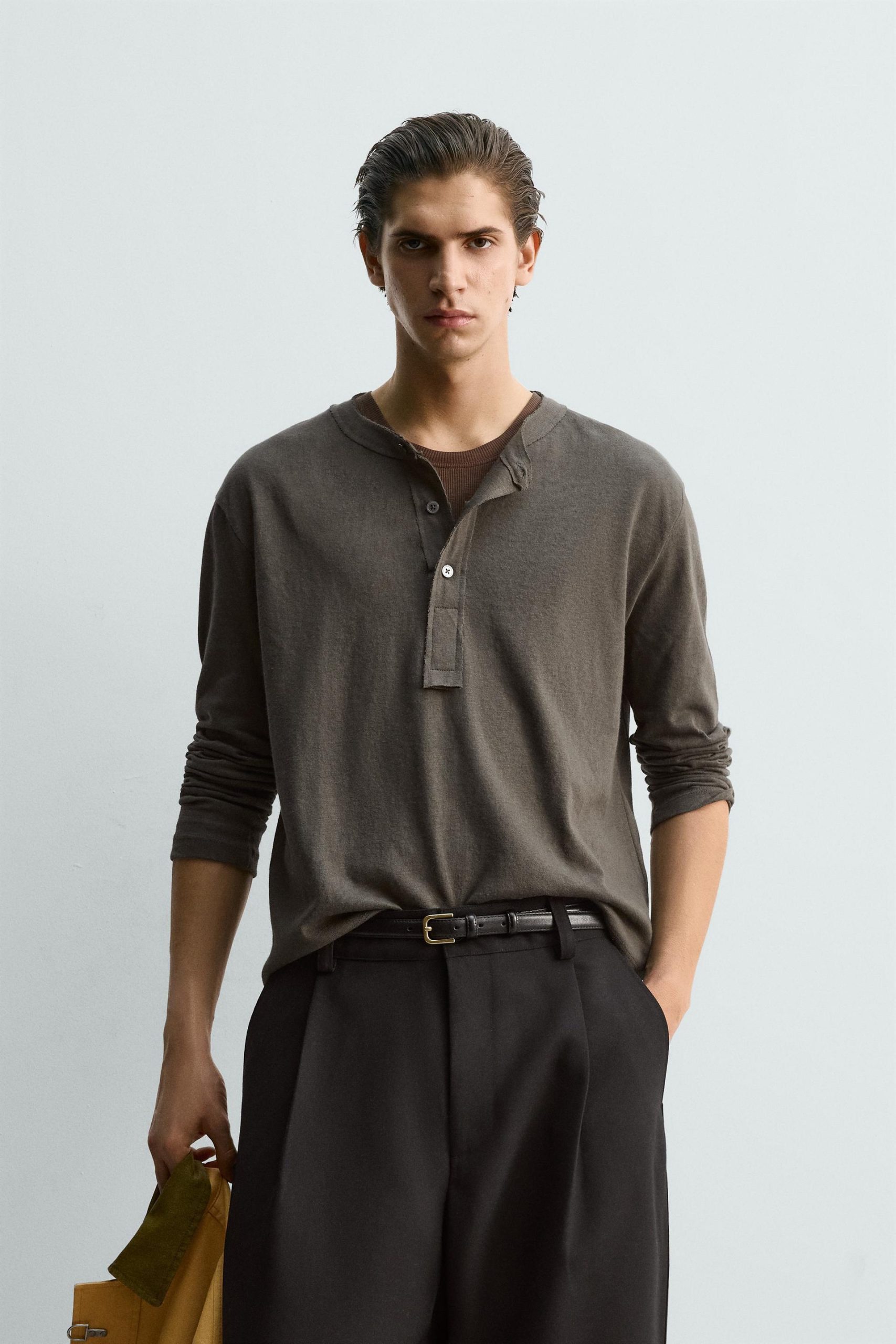 Relaxed Fit Henley T-Shirt MARO