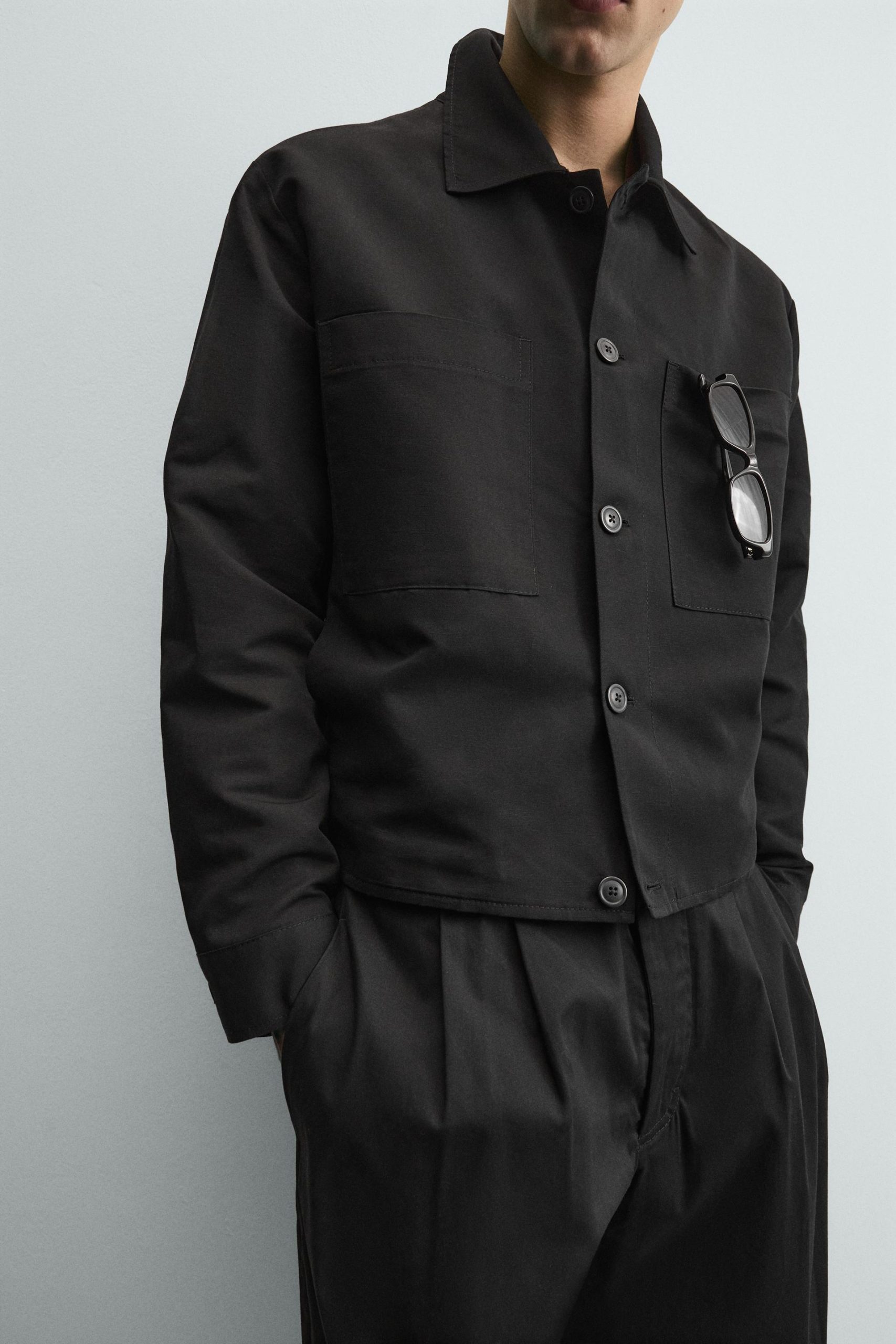 Relaxed Fit Overshirt With Pockets MARO - Ảnh 4