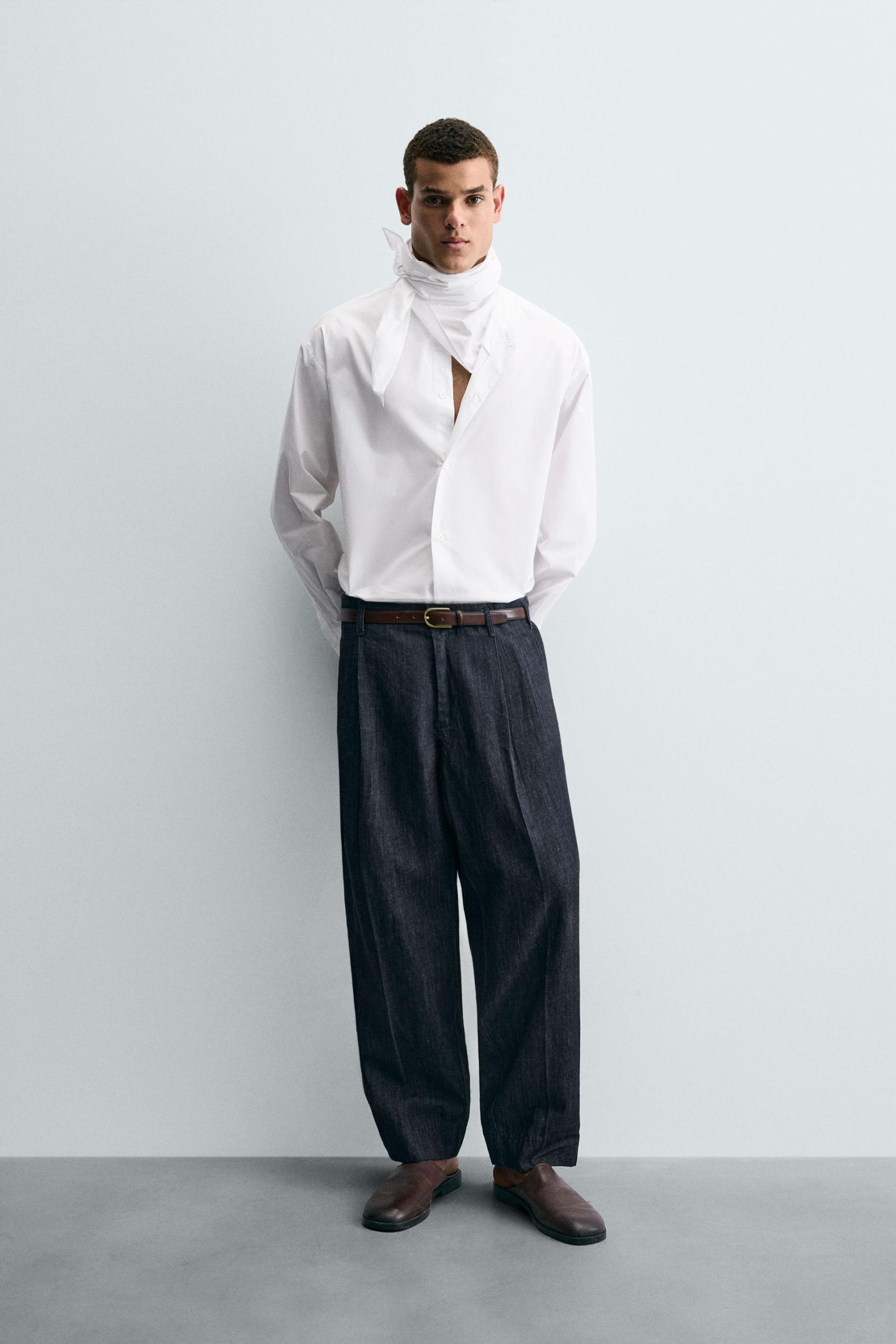 RELAXED FIT SHIRT WITH SCARF MARO - Ảnh 9