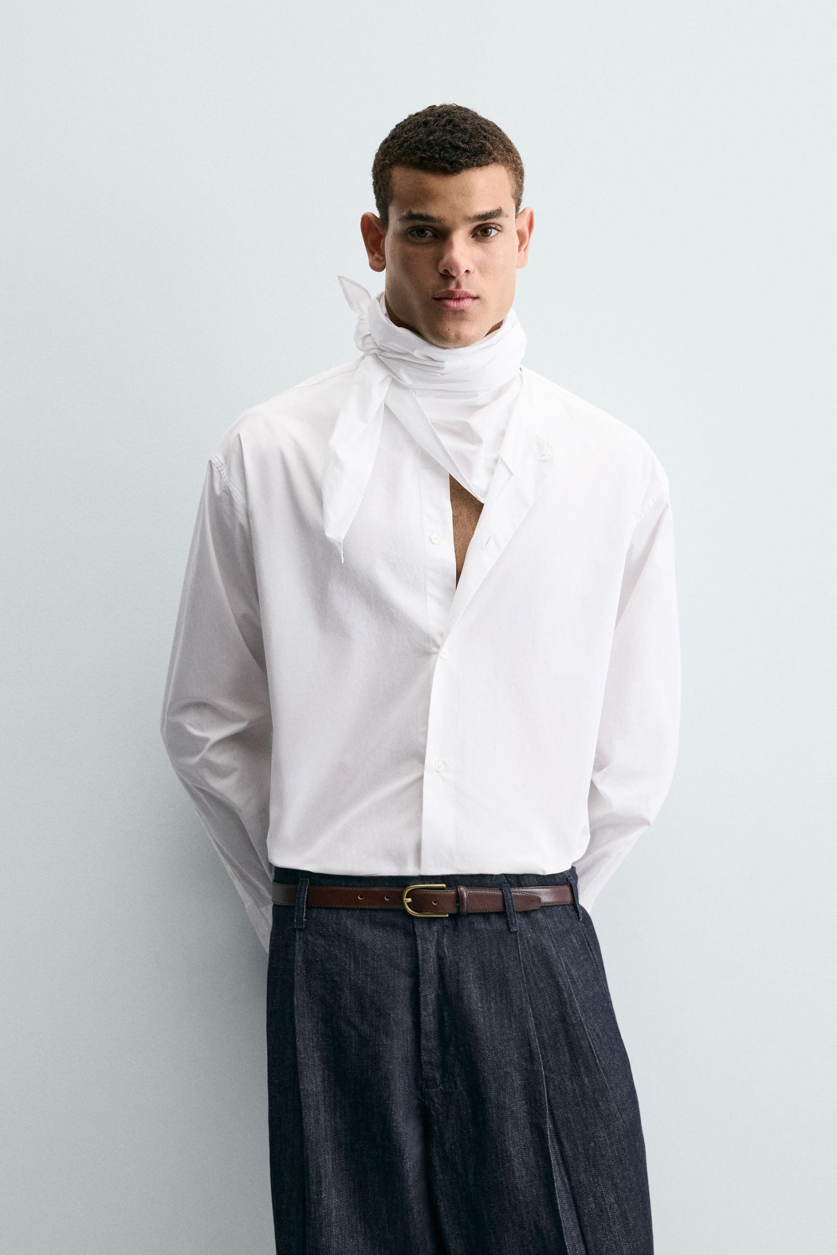 RELAXED FIT SHIRT WITH SCARF MARO