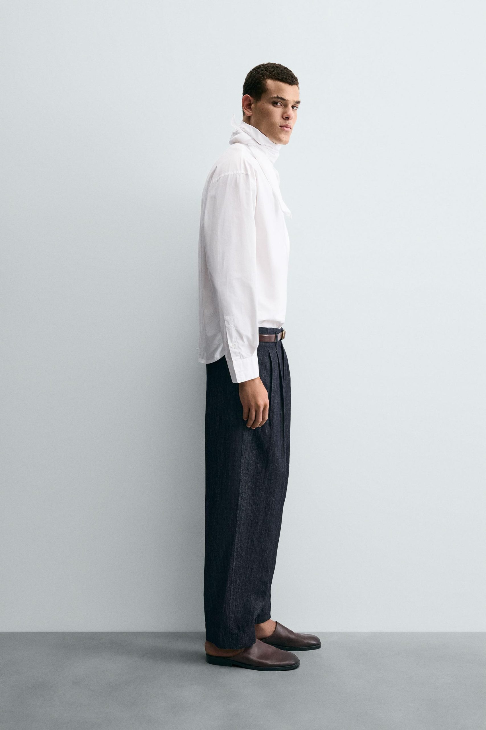 RELAXED FIT SHIRT WITH SCARF MARO - Ảnh 6