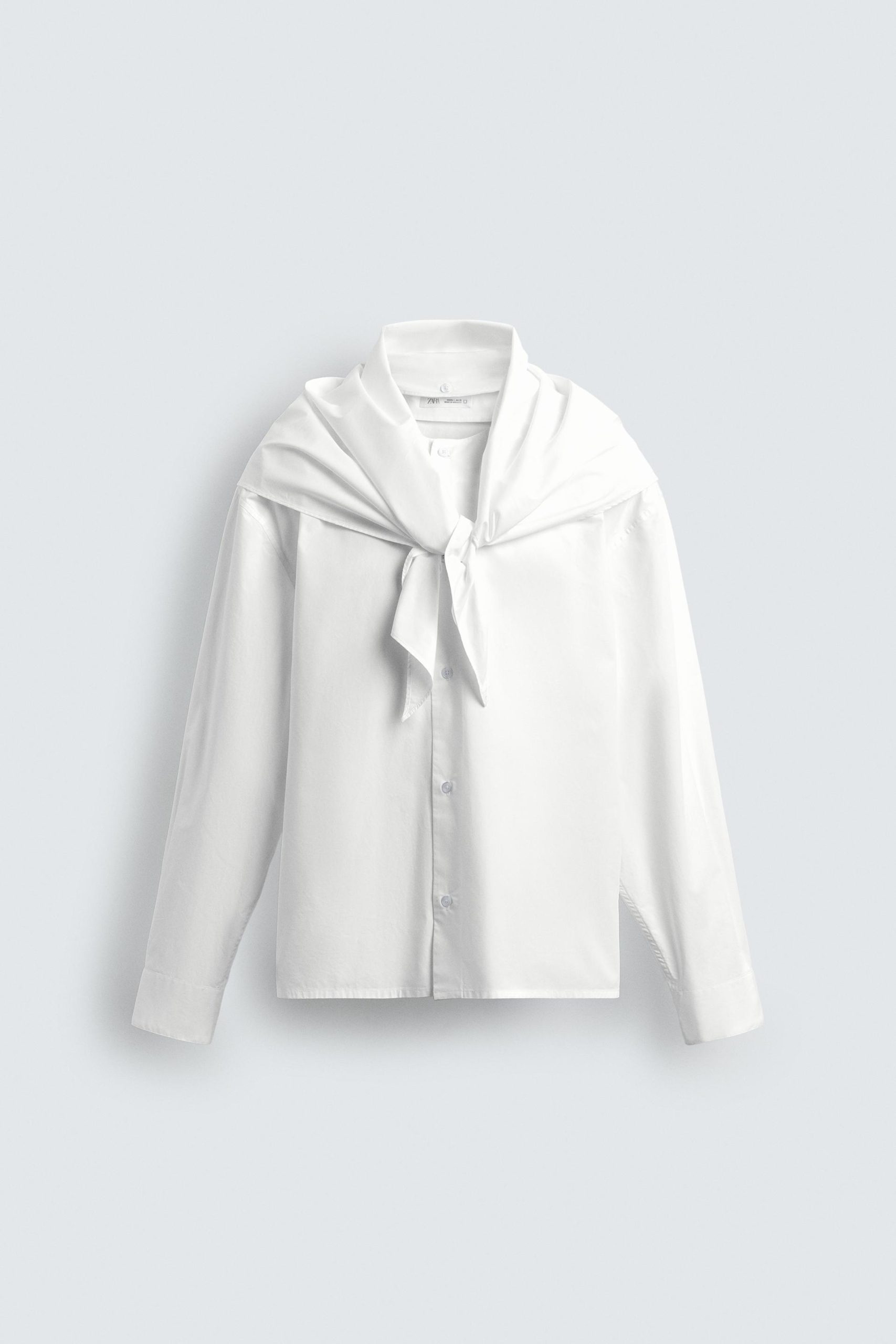 RELAXED FIT SHIRT WITH SCARF MARO - Ảnh 3