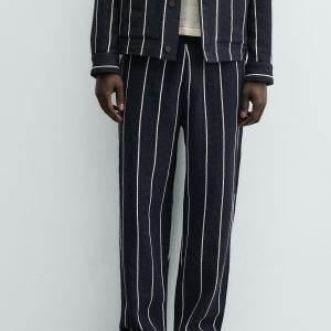 Relaxed Fit Striped Textured Trousers MARO