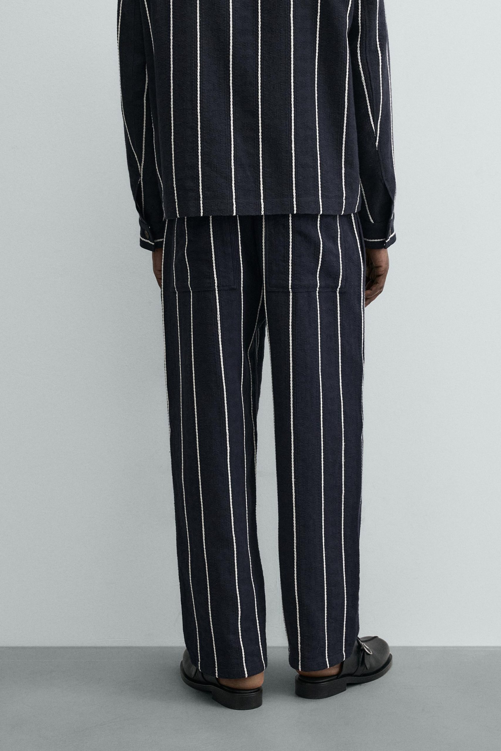 Relaxed Fit Striped Textured Trousers MARO - Ảnh 9