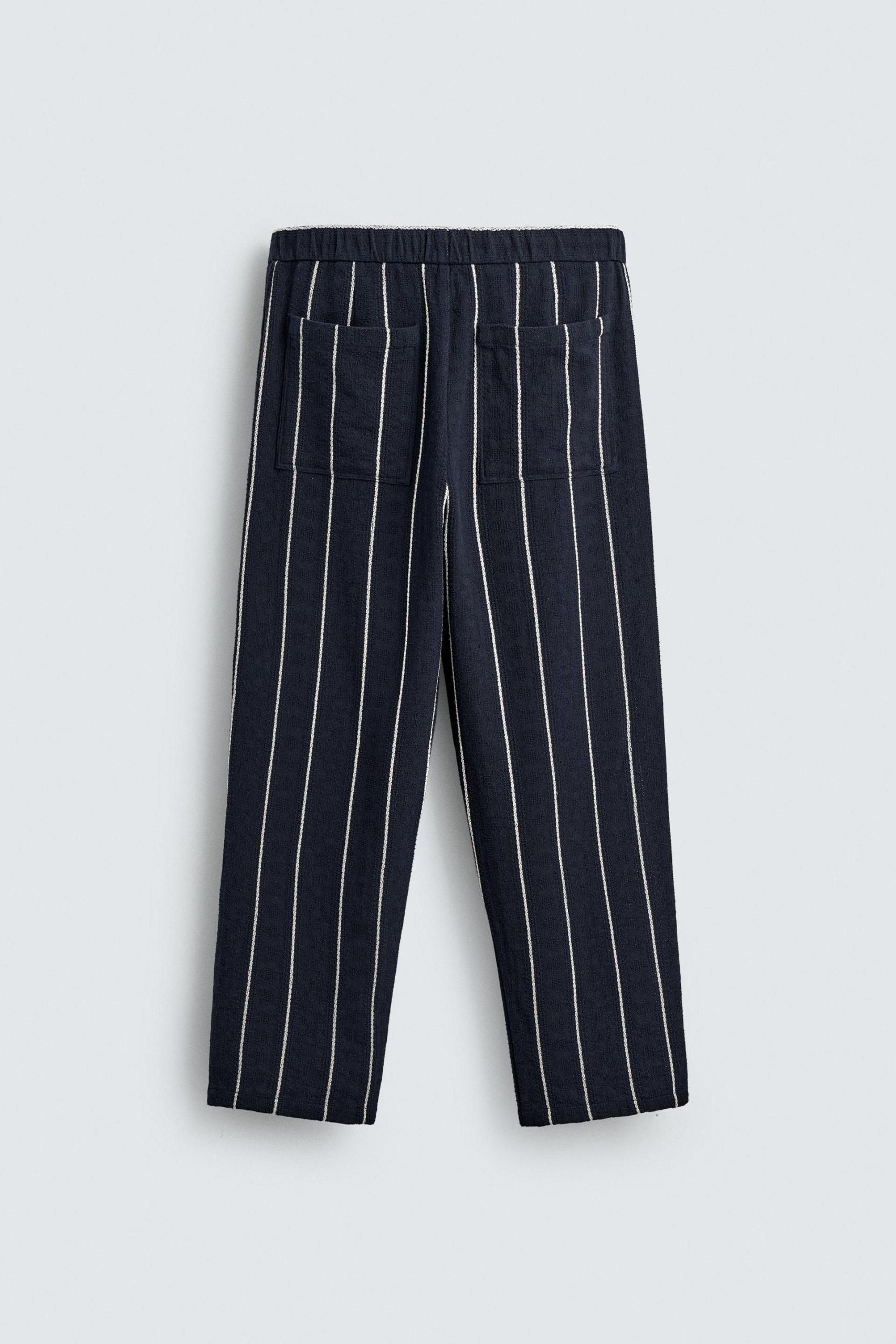 Relaxed Fit Striped Textured Trousers MARO - Ảnh 4