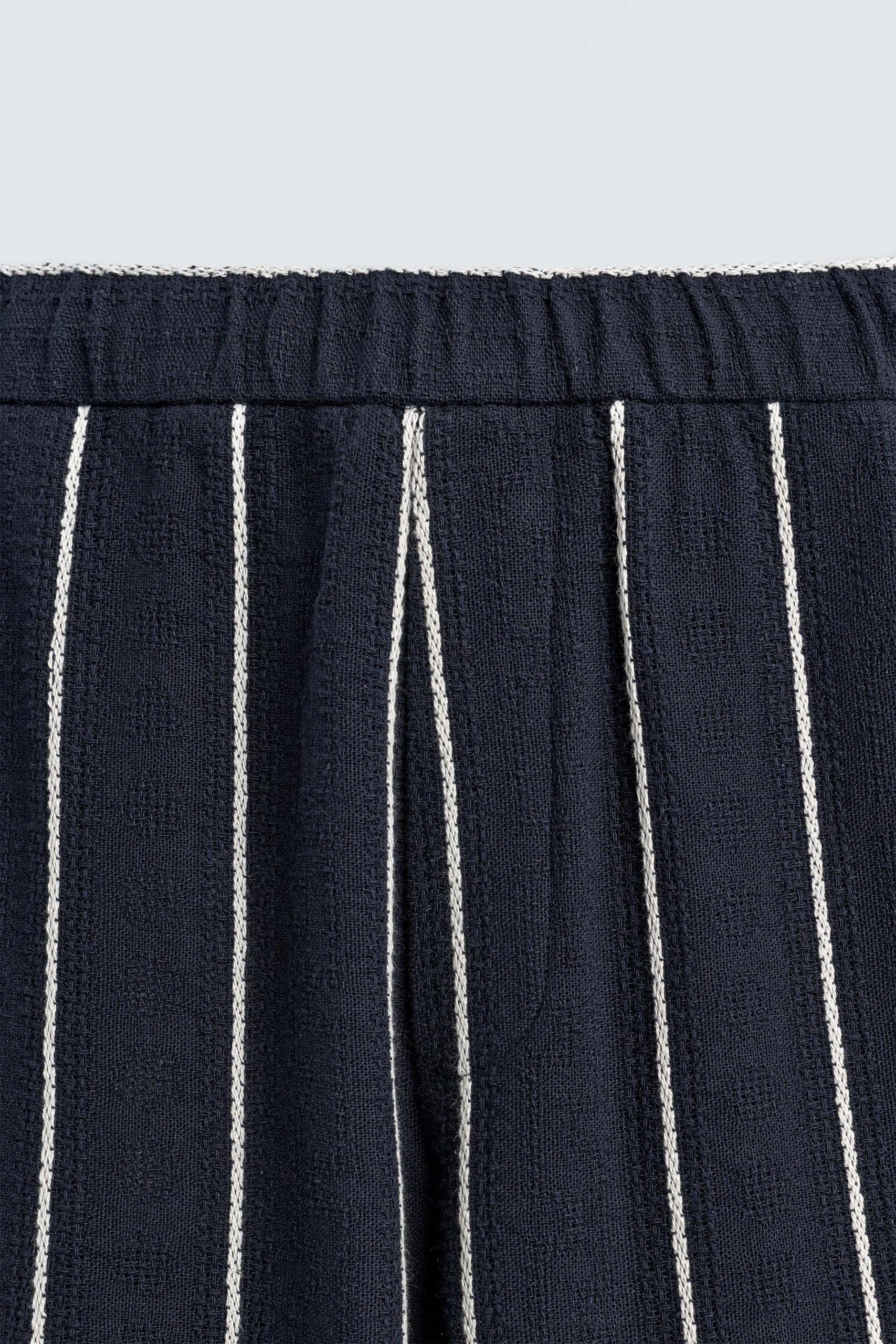 Relaxed Fit Striped Textured Trousers MARO - Ảnh 3