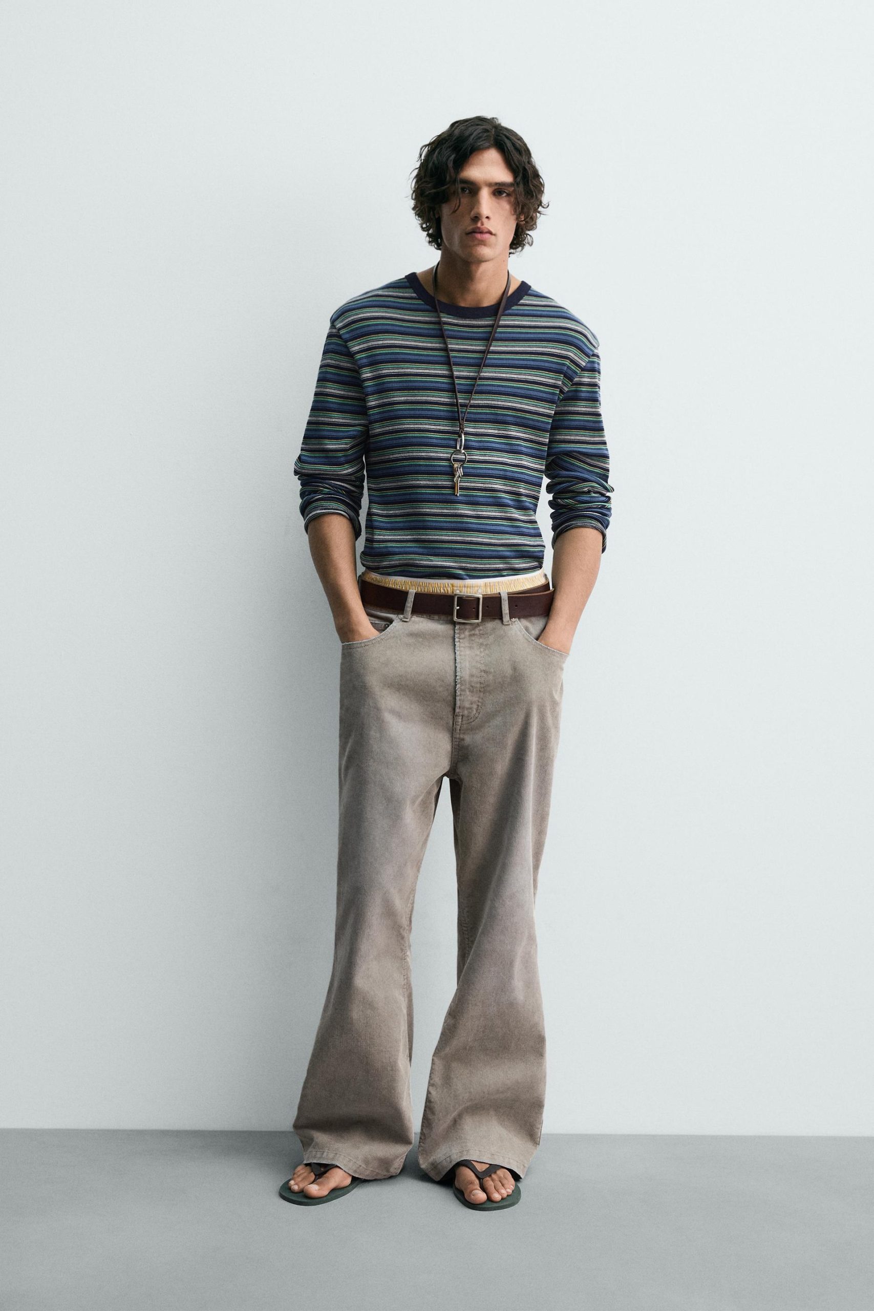 RIBBED STRIPED T-SHIRT MARO - Ảnh 9