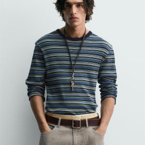 RIBBED STRIPED T-SHIRT MARO