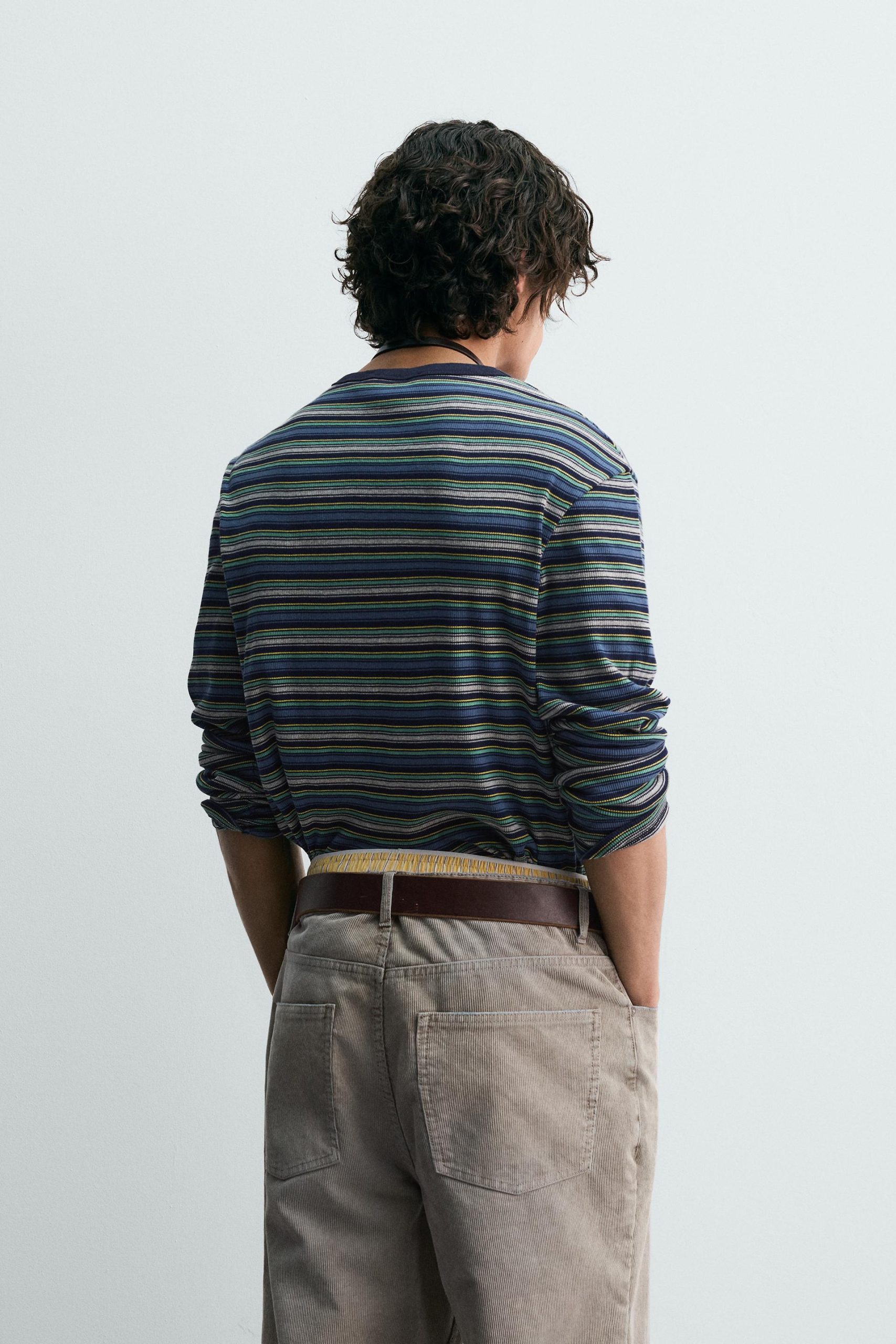 RIBBED STRIPED T-SHIRT MARO - Ảnh 7