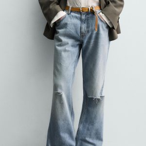 RIPPED FLARE FIT JEANS MARO