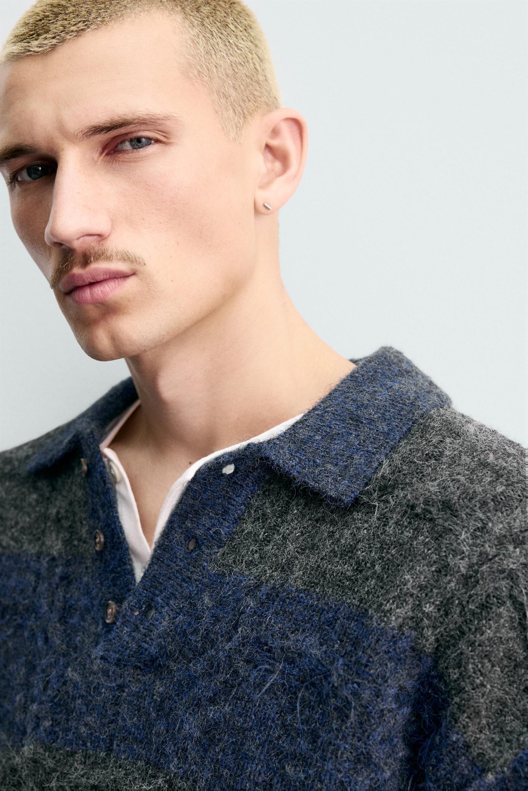 Striped Jacquard Knit Polo Shirt MARO - Ảnh 7