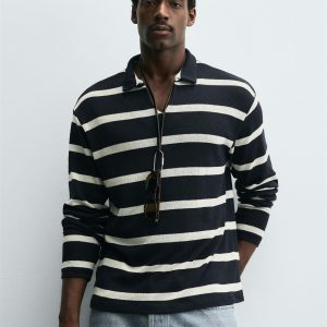 STRIPED JACQUARD POLO SHIRT MARO